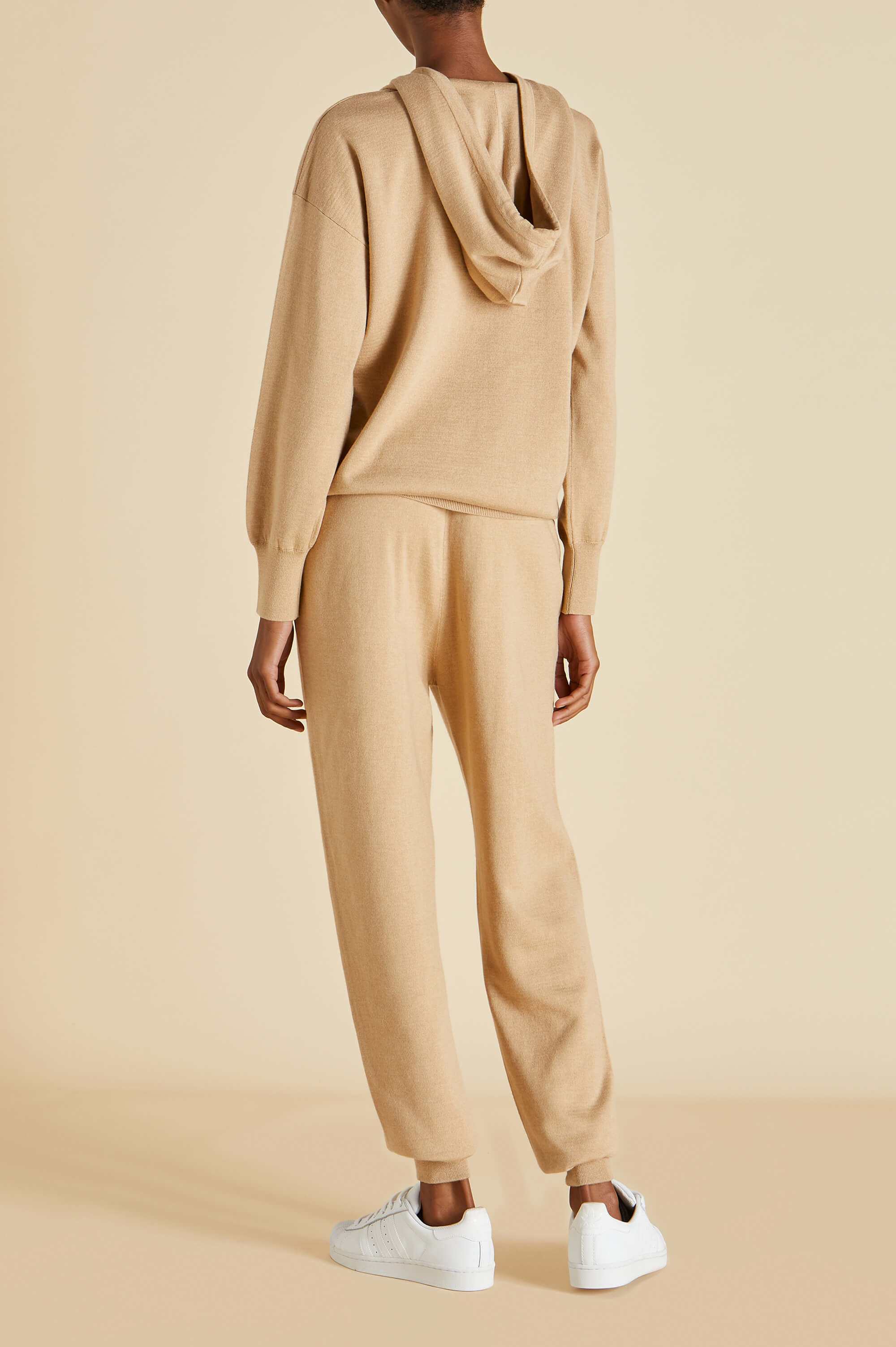 Gia Shanghai Beige Tracksuit in Silk-Cashmere