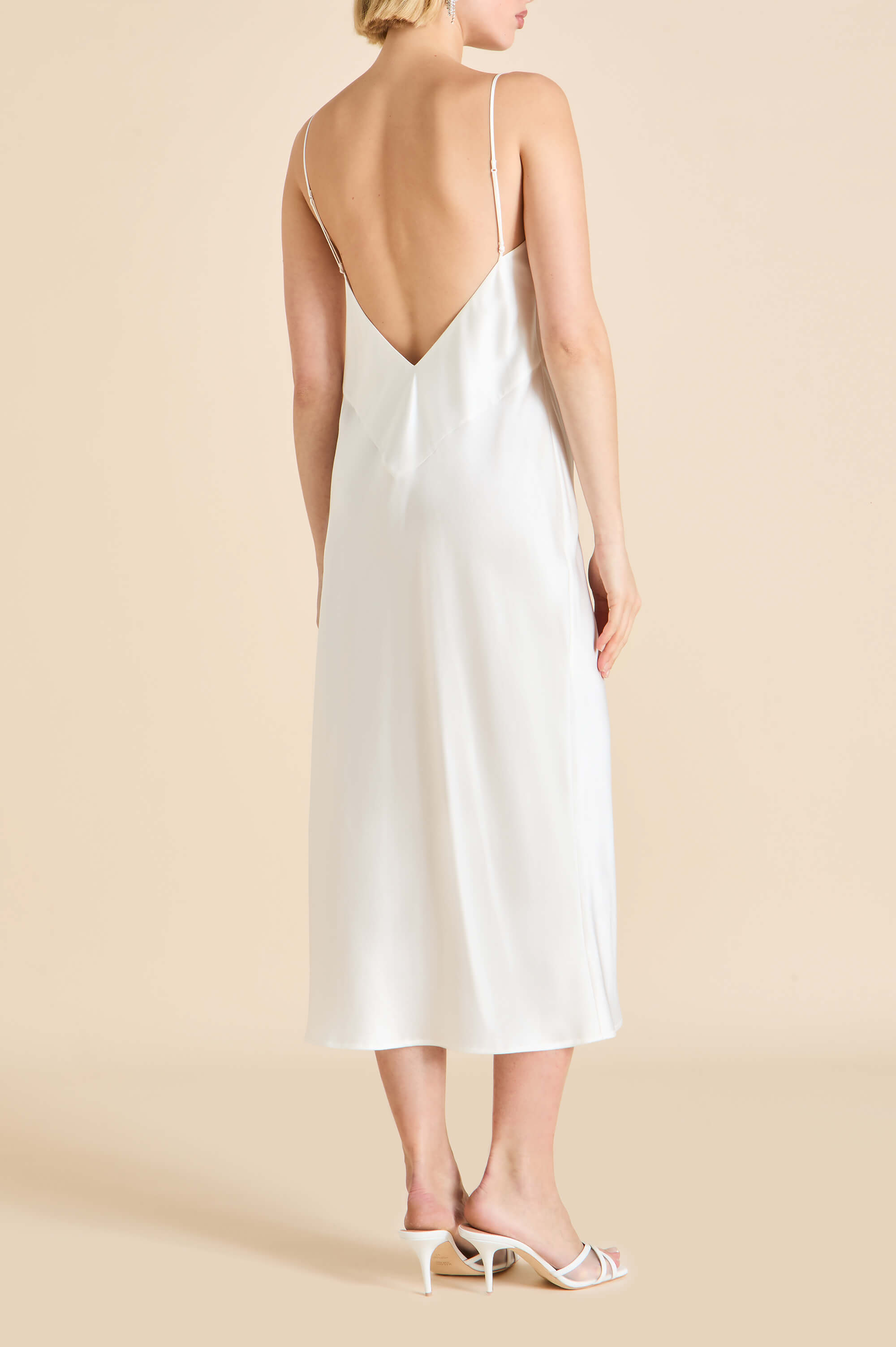 Olivia von Halle | Ilse Ivory Slip Dress in Silk Satin | Women