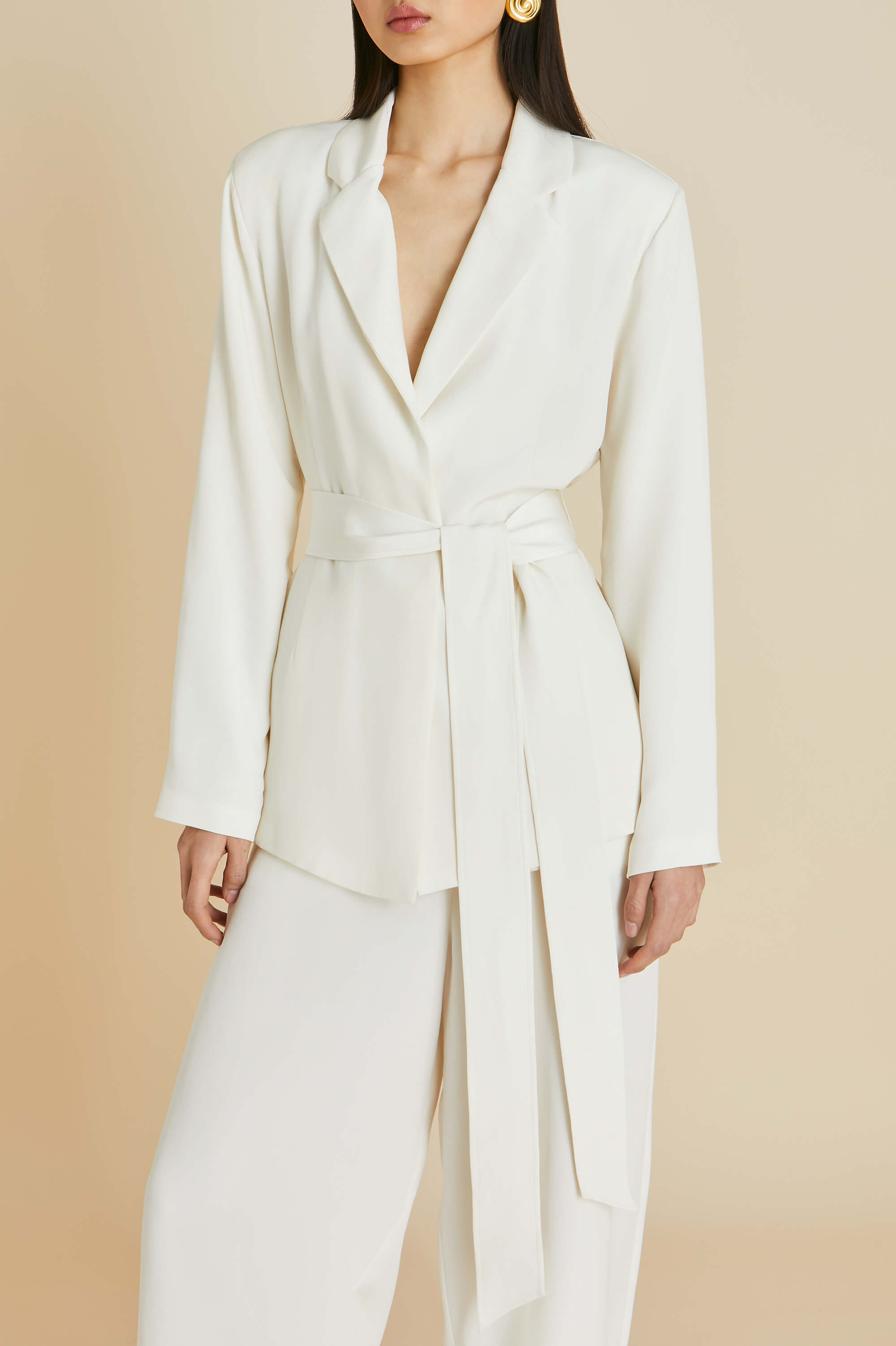 Jagger Ivory Pajamas in Marocain