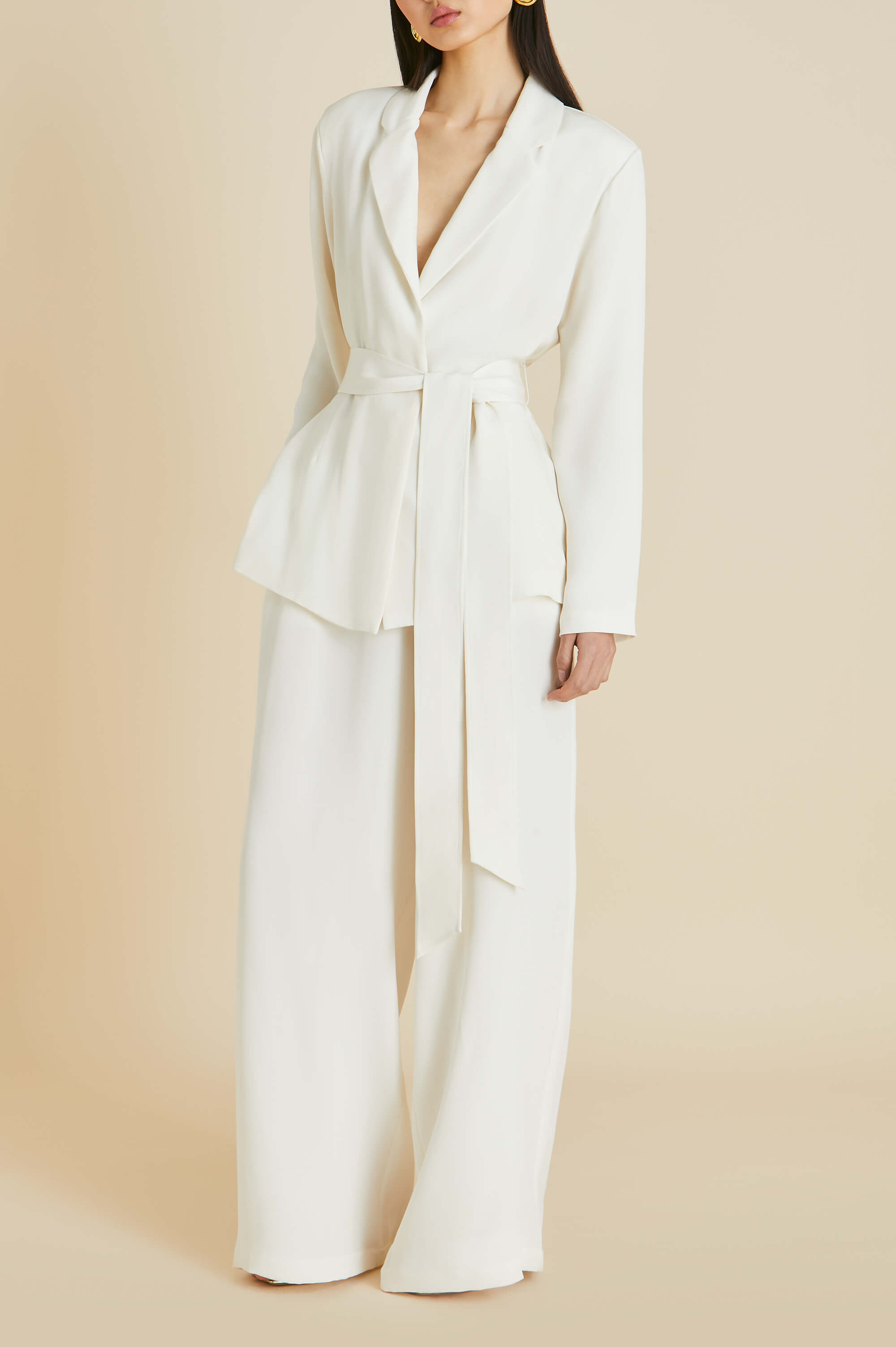 Jagger Ivory Pajamas in Marocain