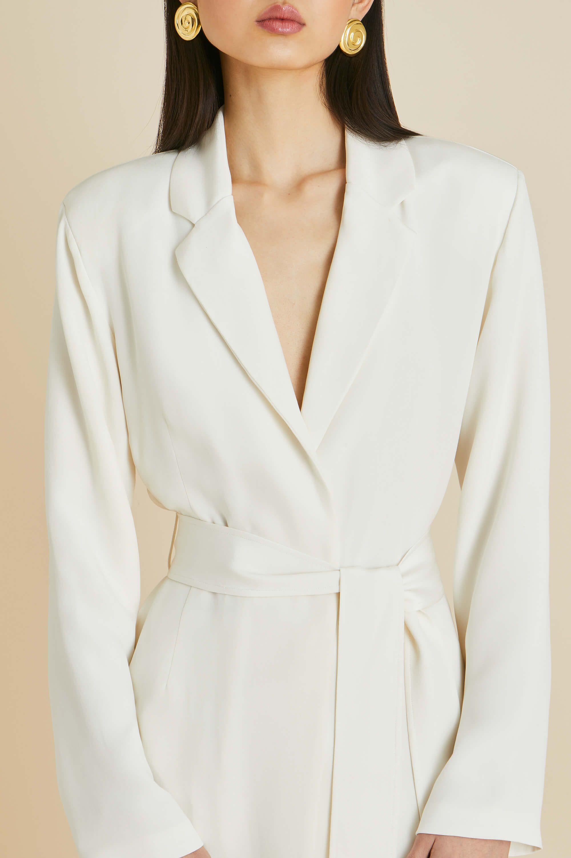 Jagger Ivory Pajamas in Marocain