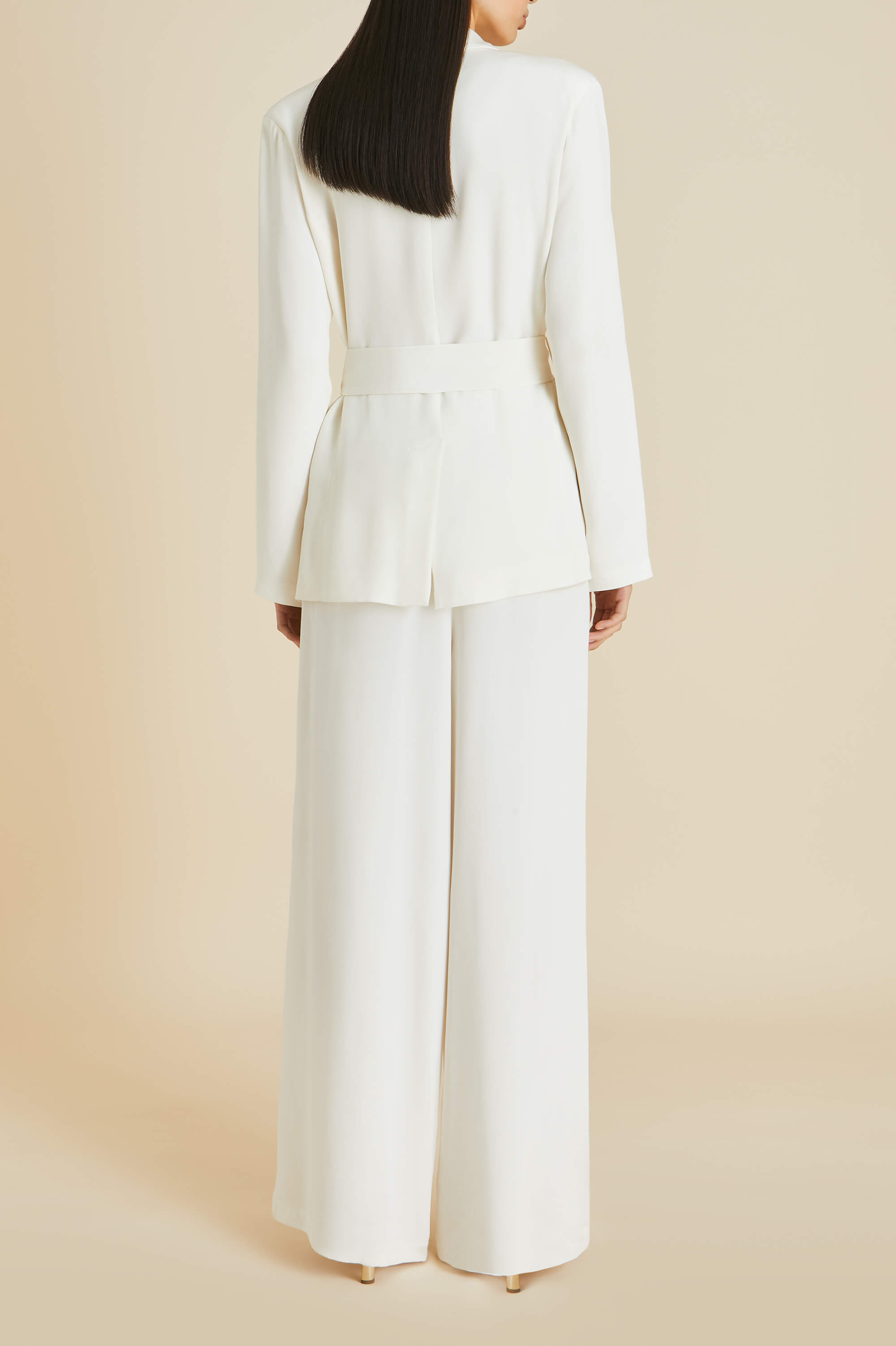 Jagger Ivory Pajamas in Marocain