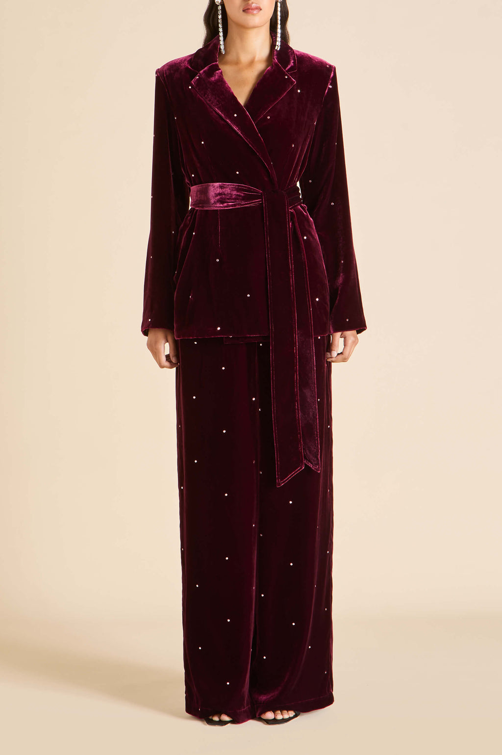 Jagger Ritzy Crystal Pyjamas Silk Velvet