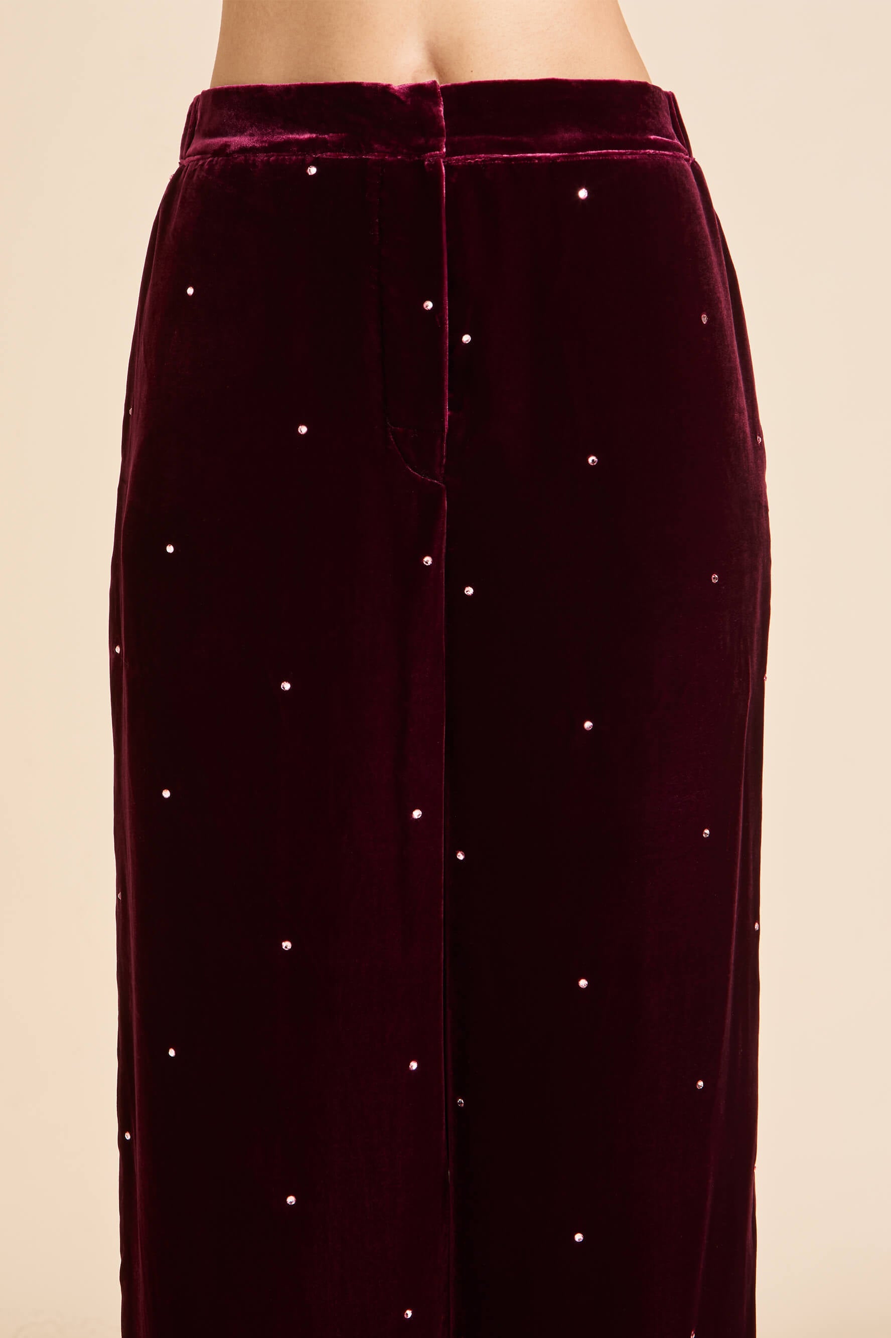 Jagger Ritzy Red Crystal Pyjamas in Silk Velvet