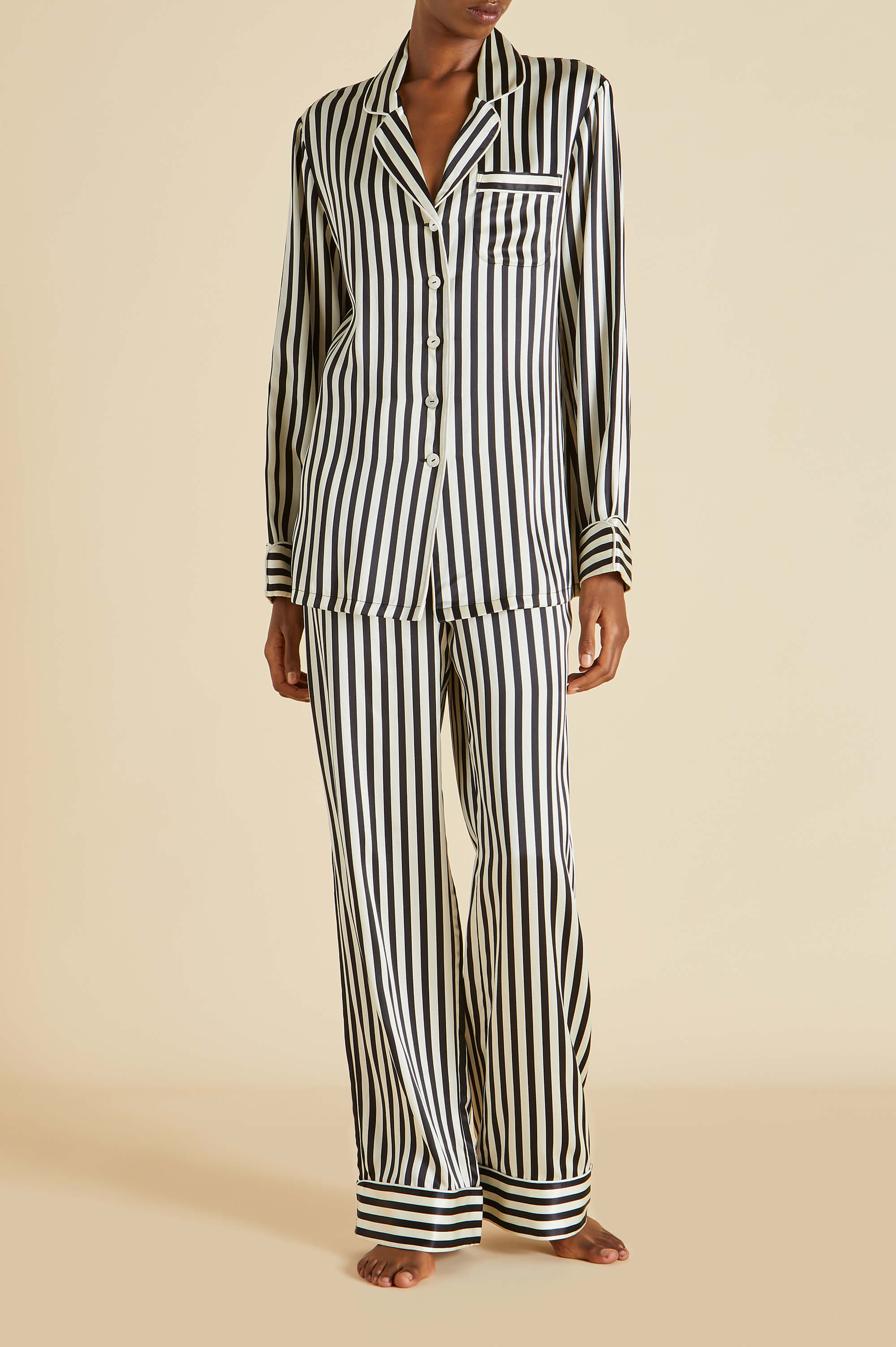 Lila Nika Pajamas in Silk Satin | Olivia von Halle
