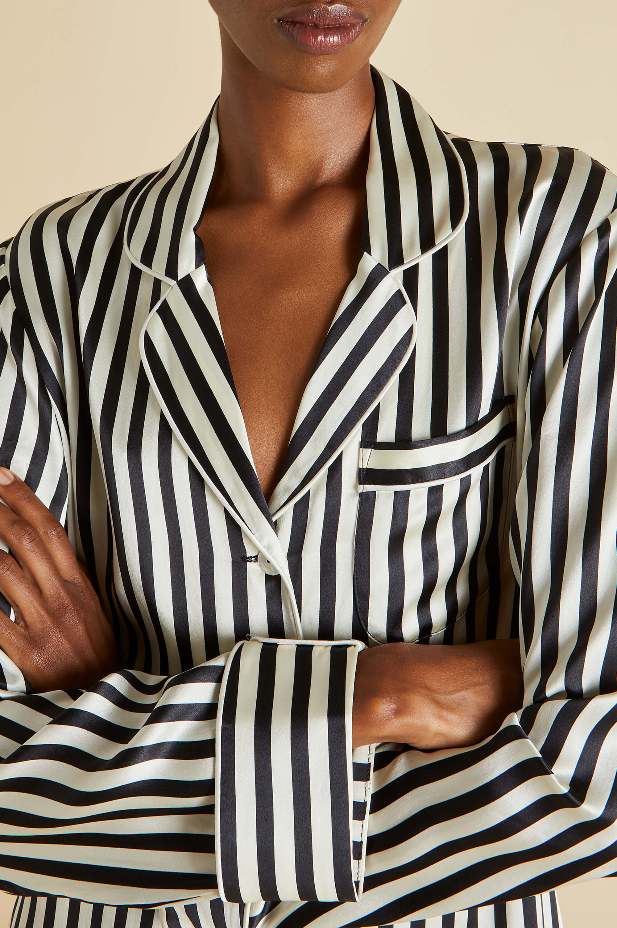 Lila Nika Pyjama Set in Silk Satin | Olivia von Halle