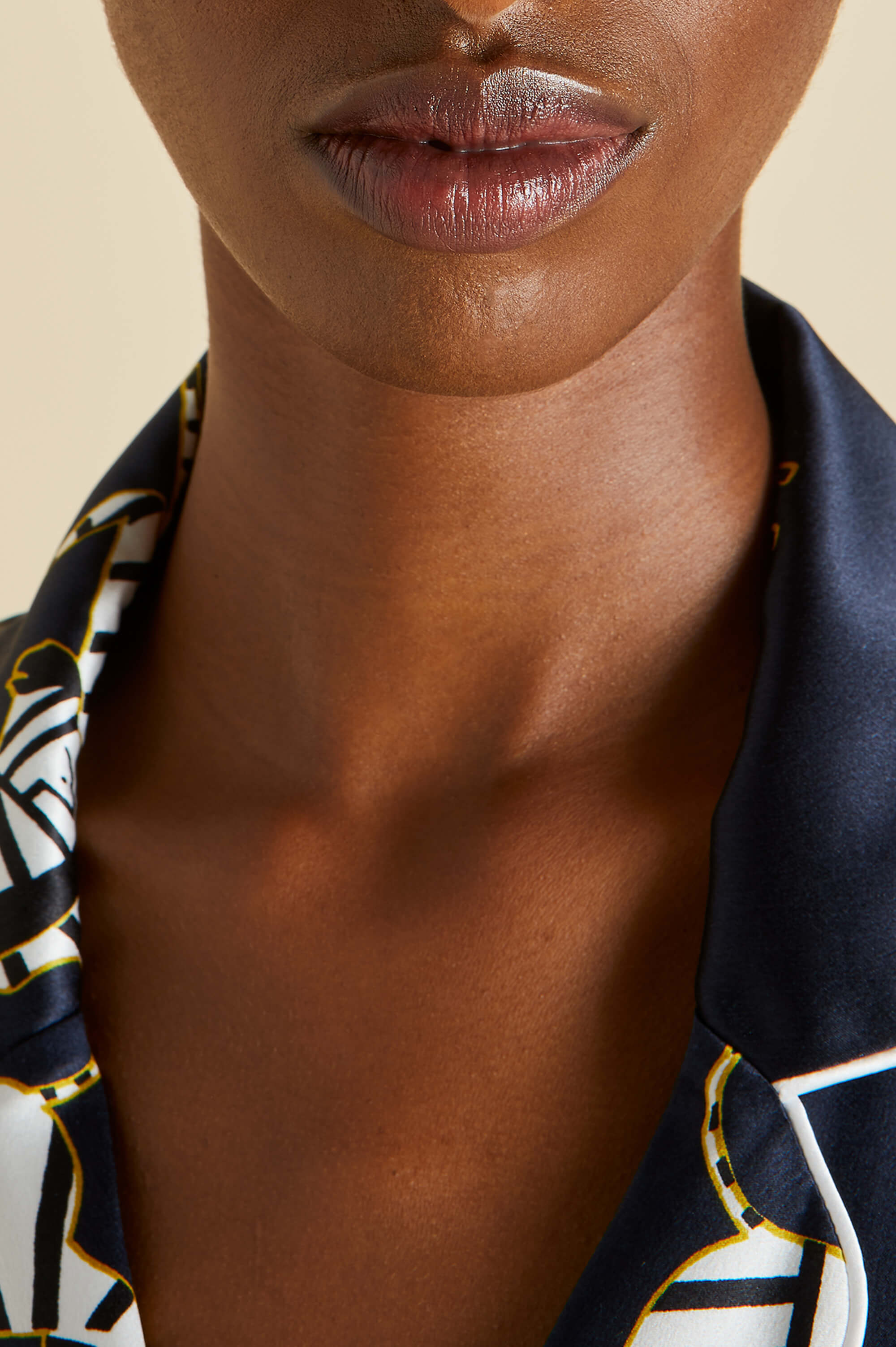 Lila Zizi Navy Pajamas in Silk Satin | Olivia von Halle