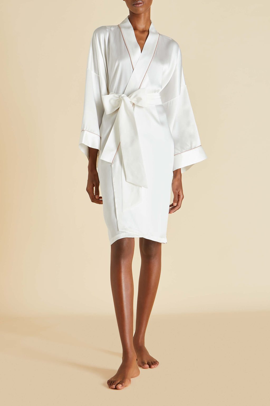 Mimi Oyster Robe Silk Satin
