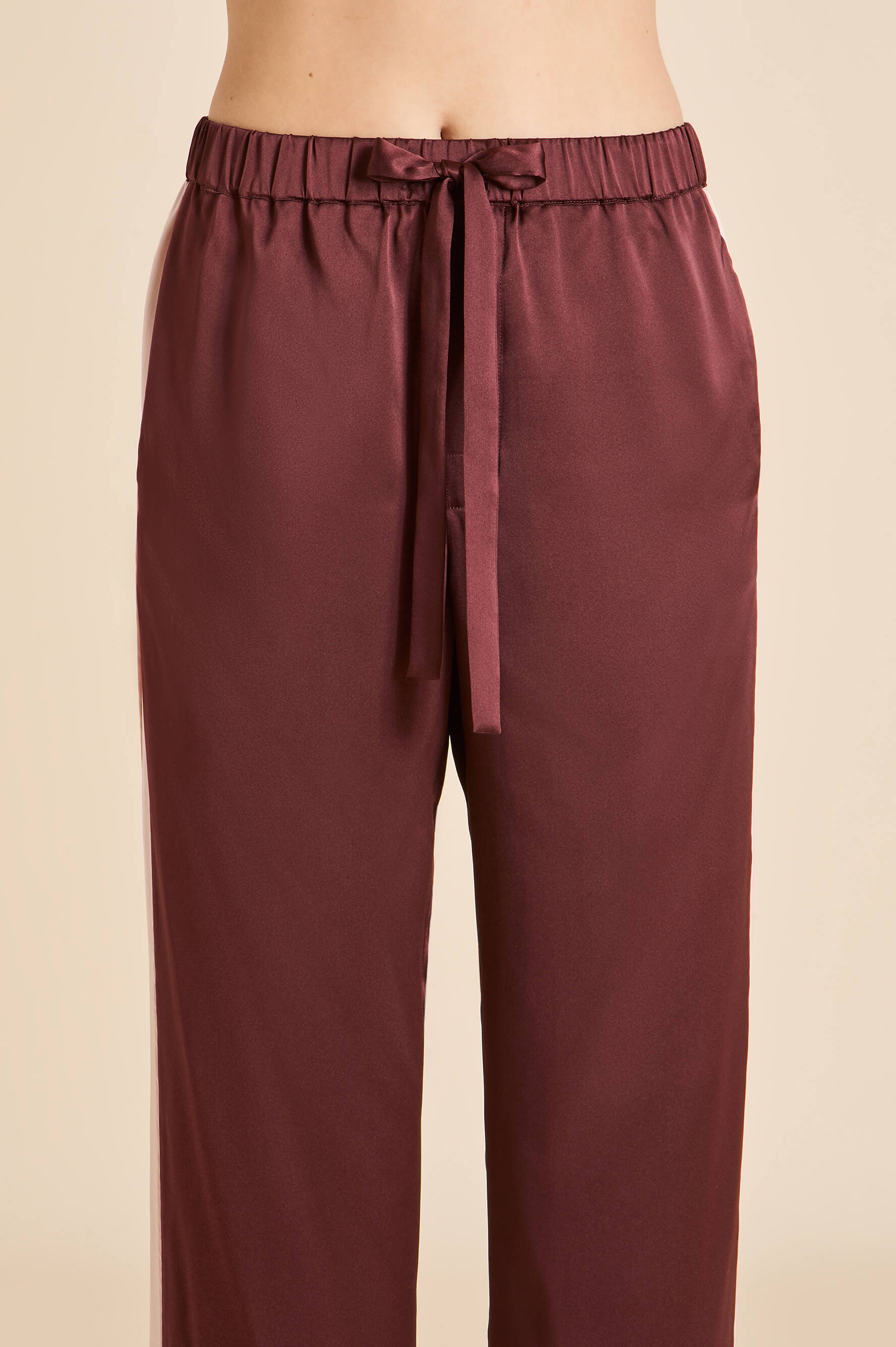 Tilda Bordeaux Burgundy Pyjamas in Silk Satin