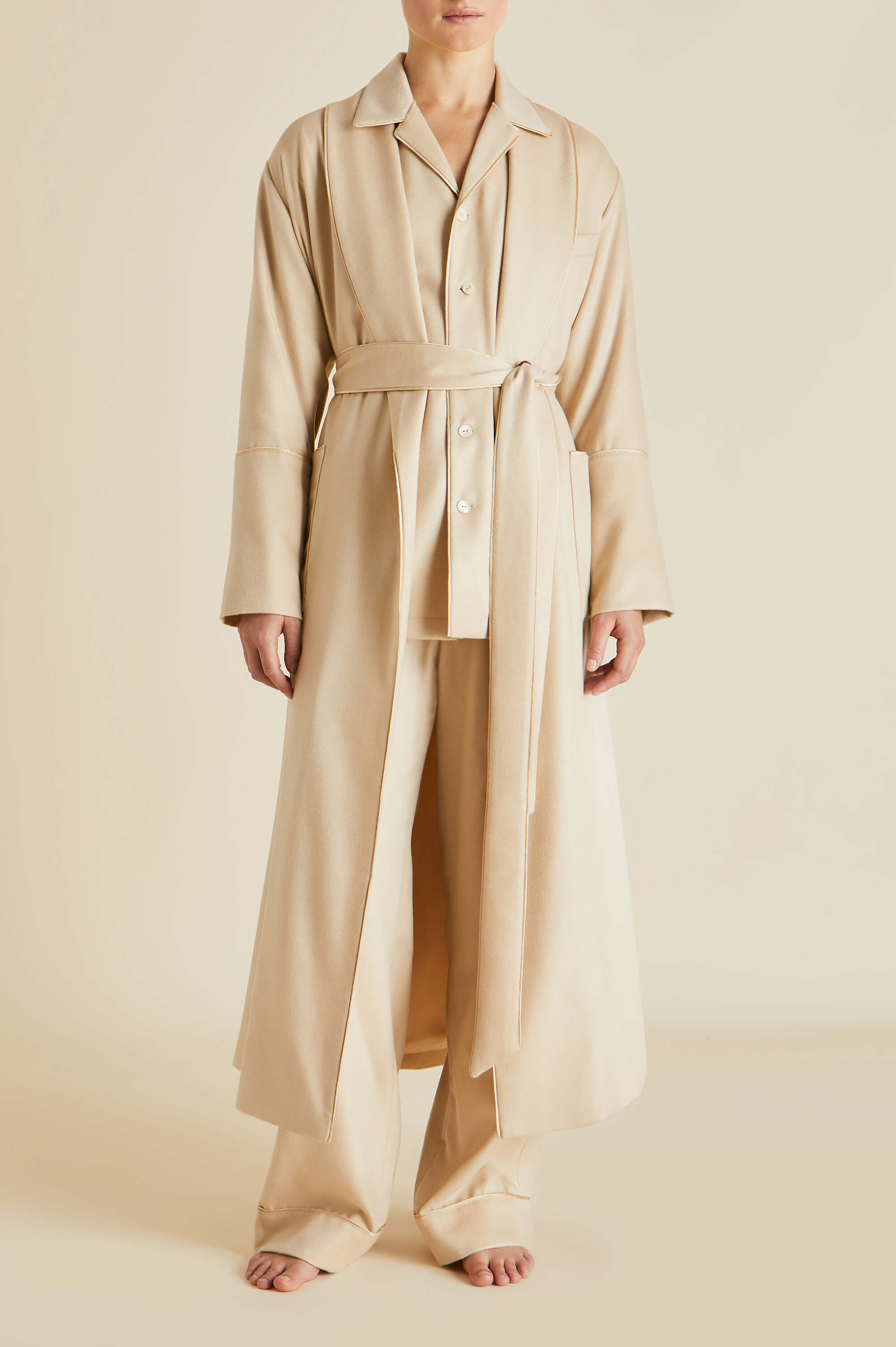 Vanderbilt Muscat Beige Pajamas in Cashmere
