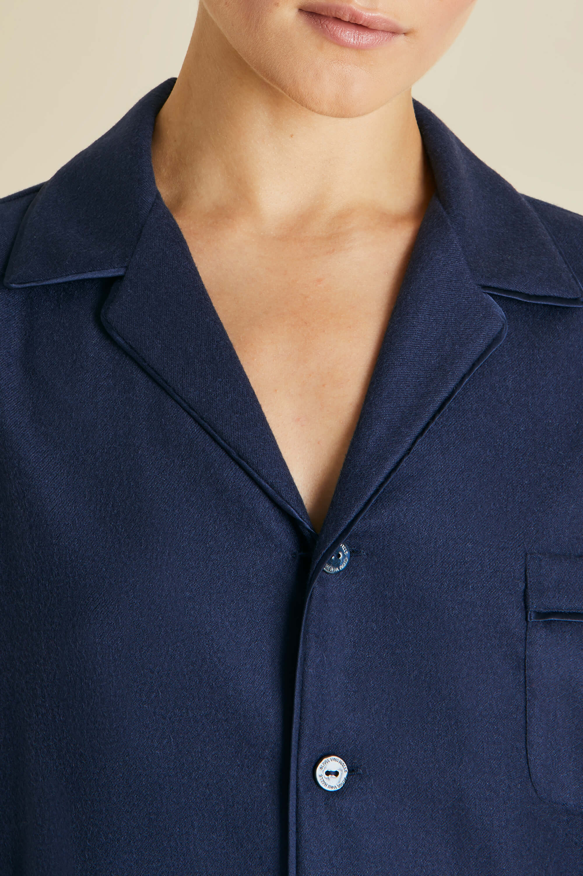 vanderbilt osaka navy pyjamas in cashmere 