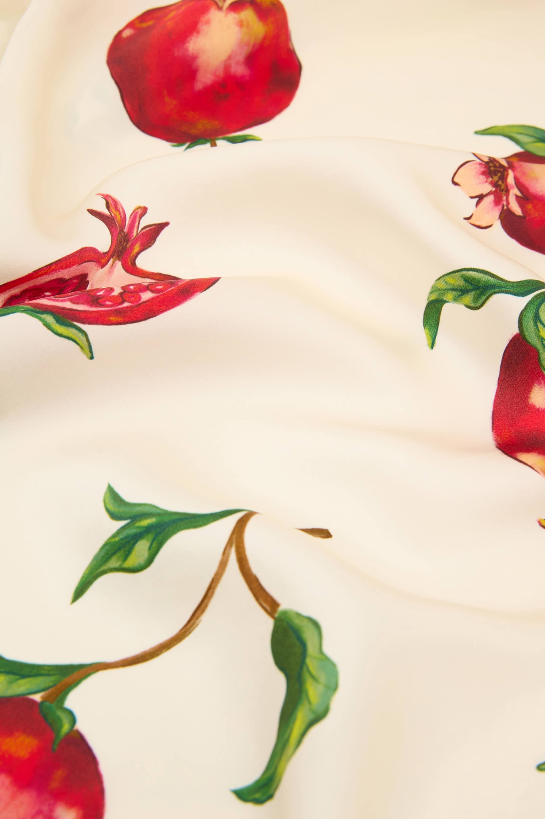 Venus Allegra Ivory Pomegranate Slip Dress in Silk Satin