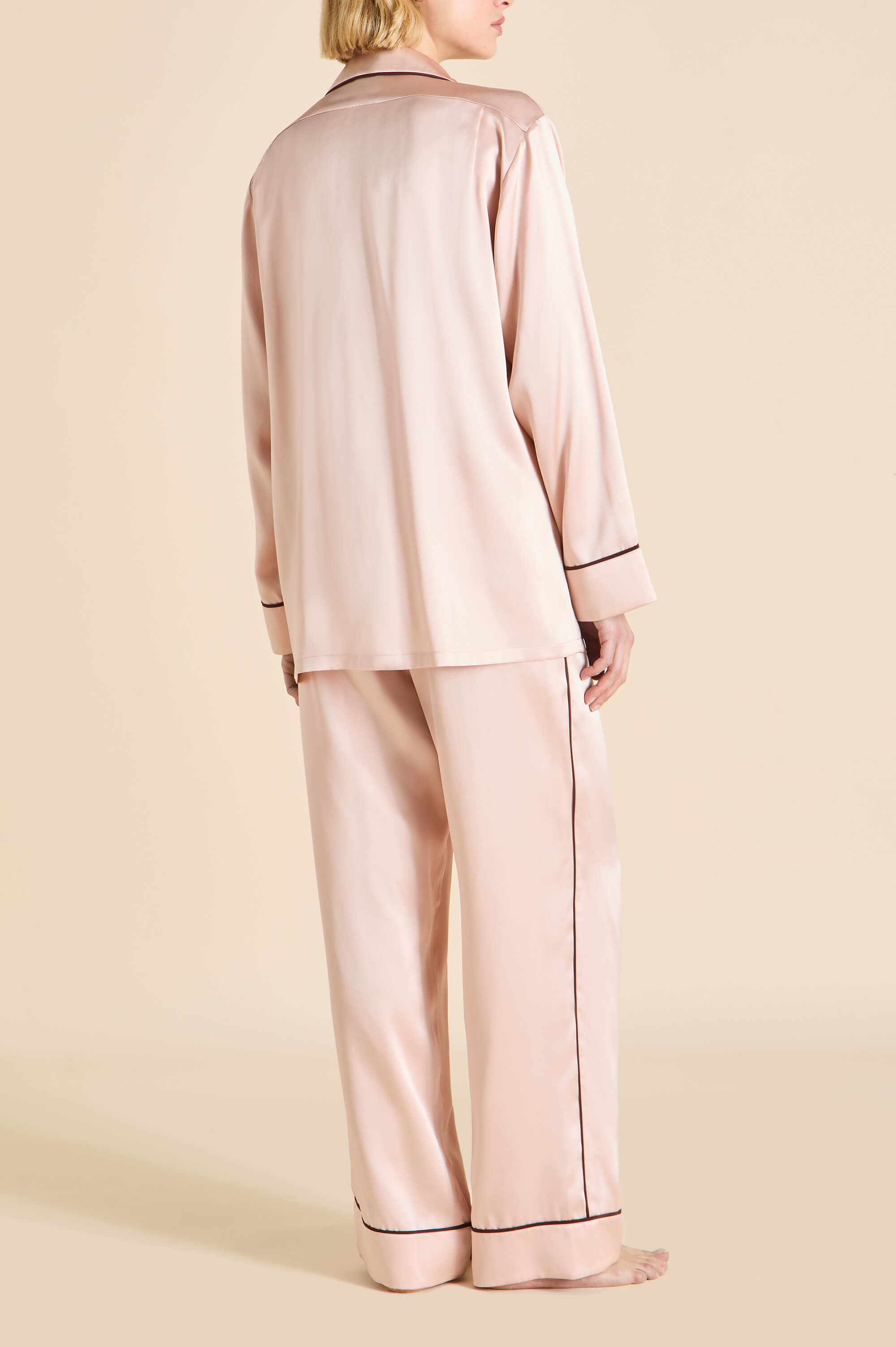 Yves Rose Pink Pyjamas in Silk Satin