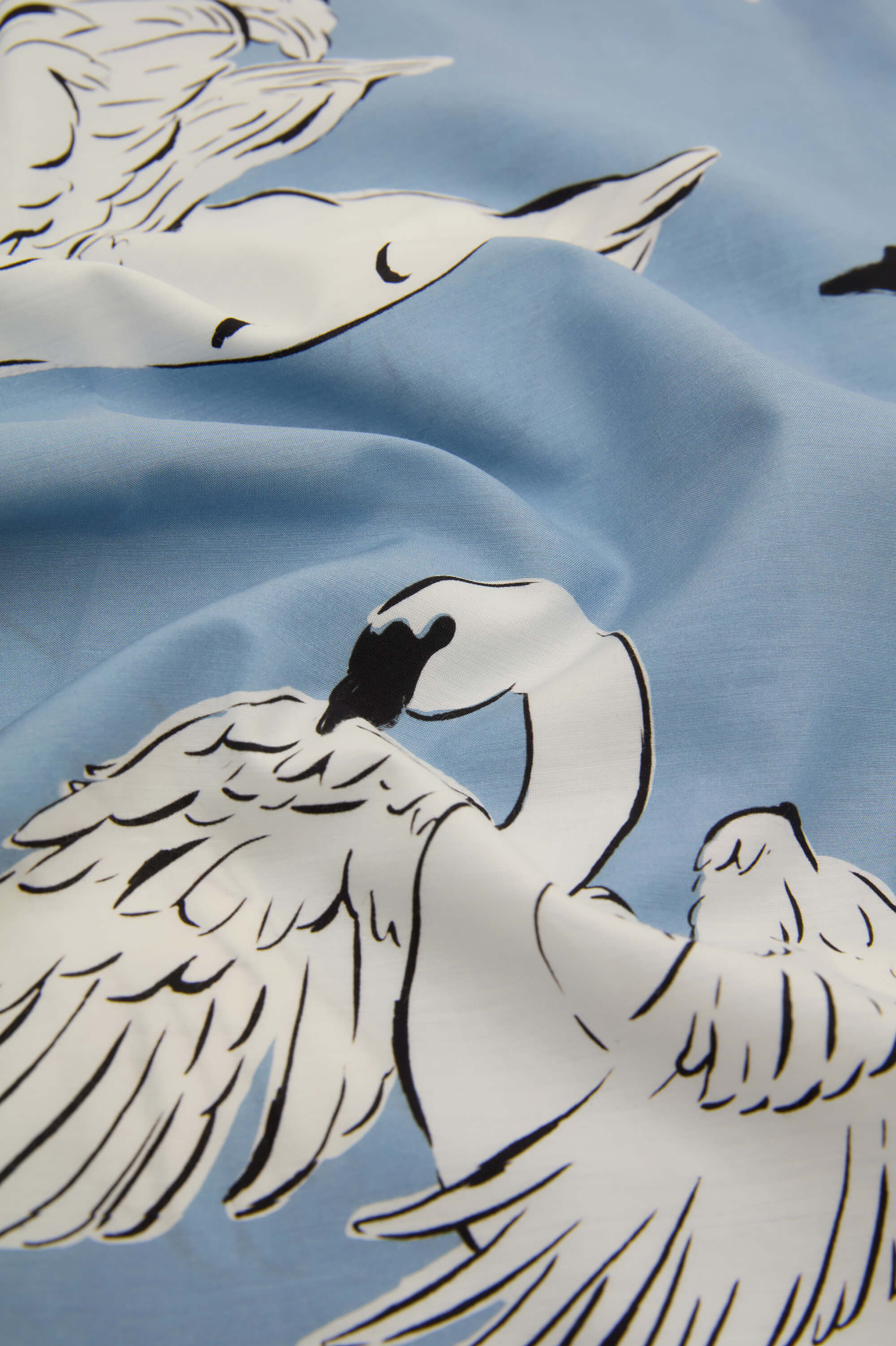 Amaya Laia Blue Swan Robe in Cotton-Silk