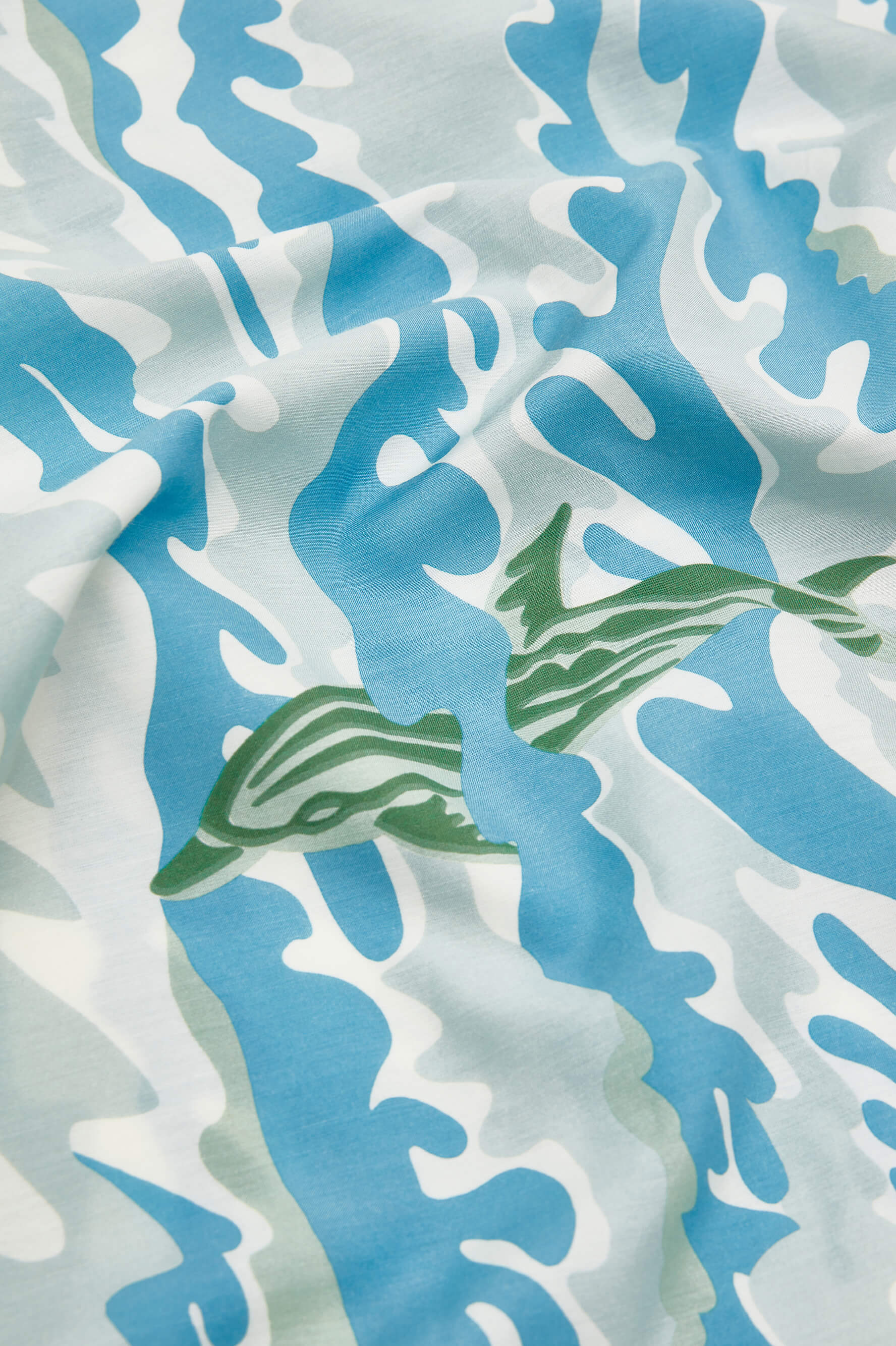 Amaya Sirena Blue Wave Robe in Cotton-Silk