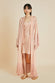 Amina Shell Pink Fringed Sandwashed Silk Robe