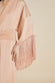 Amina Shell Pink Fringed Sandwashed Silk Robe