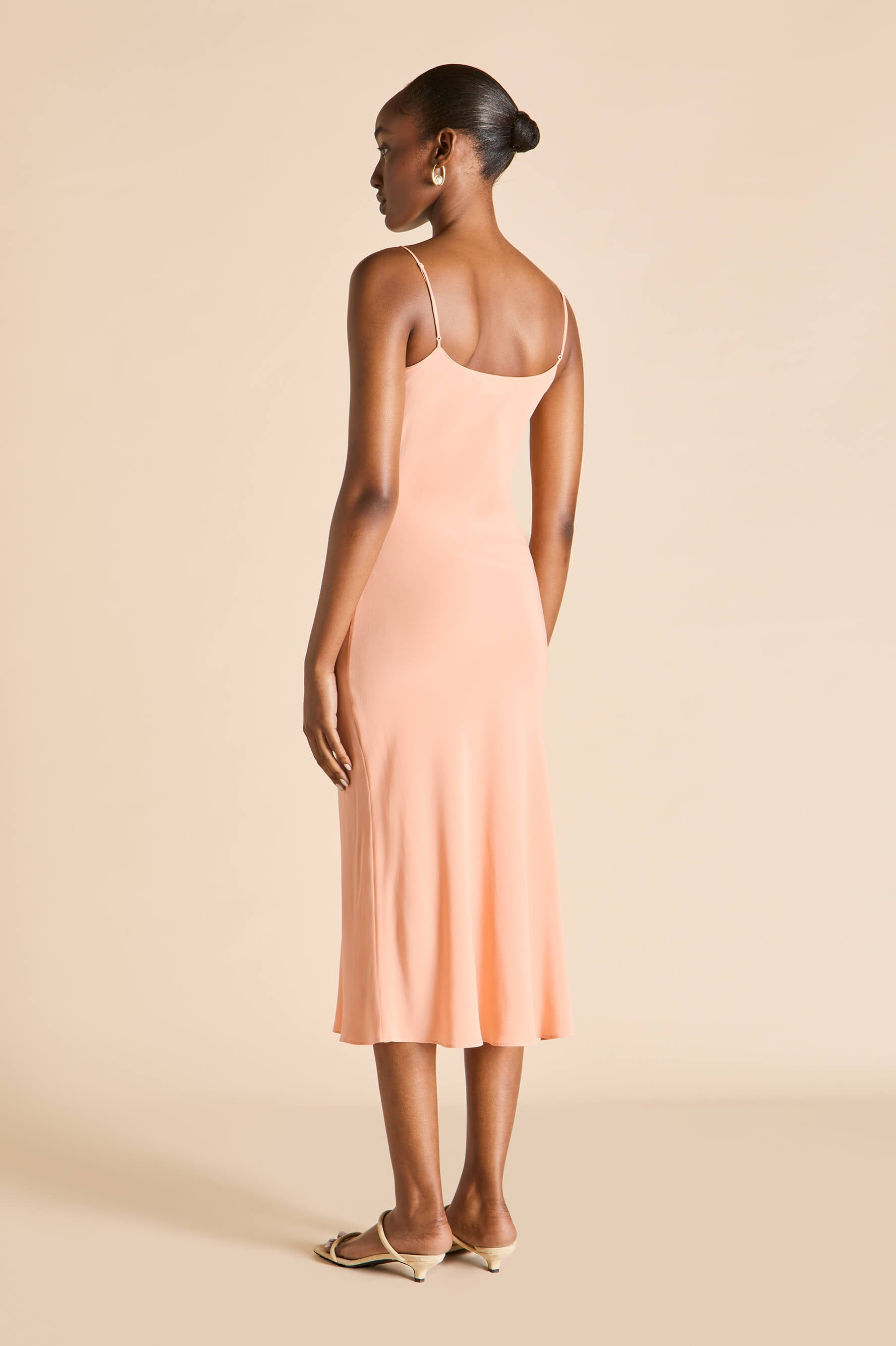 Artemis Tangerine Dress in Silk Crêpe de Chine