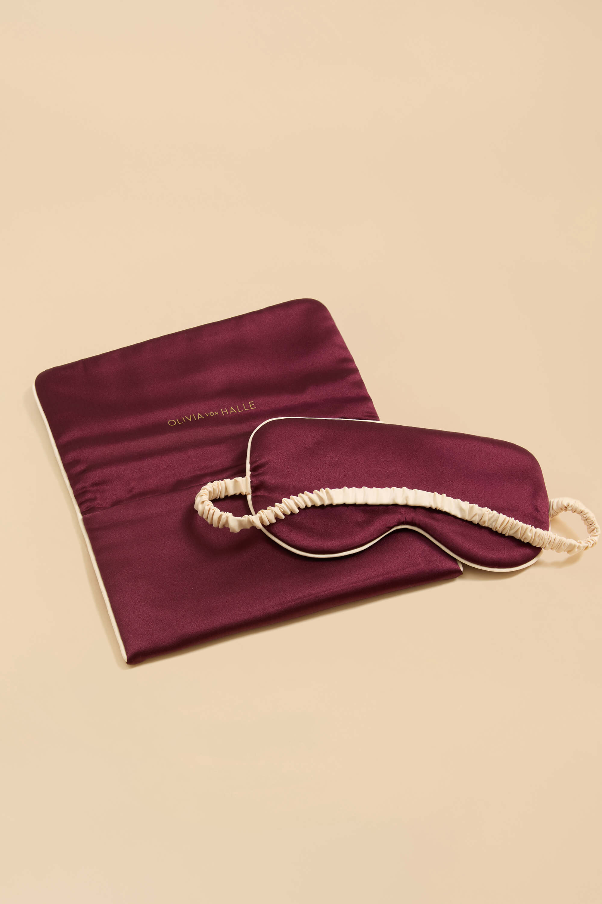 audrey burgundy eye mask in silk satin 