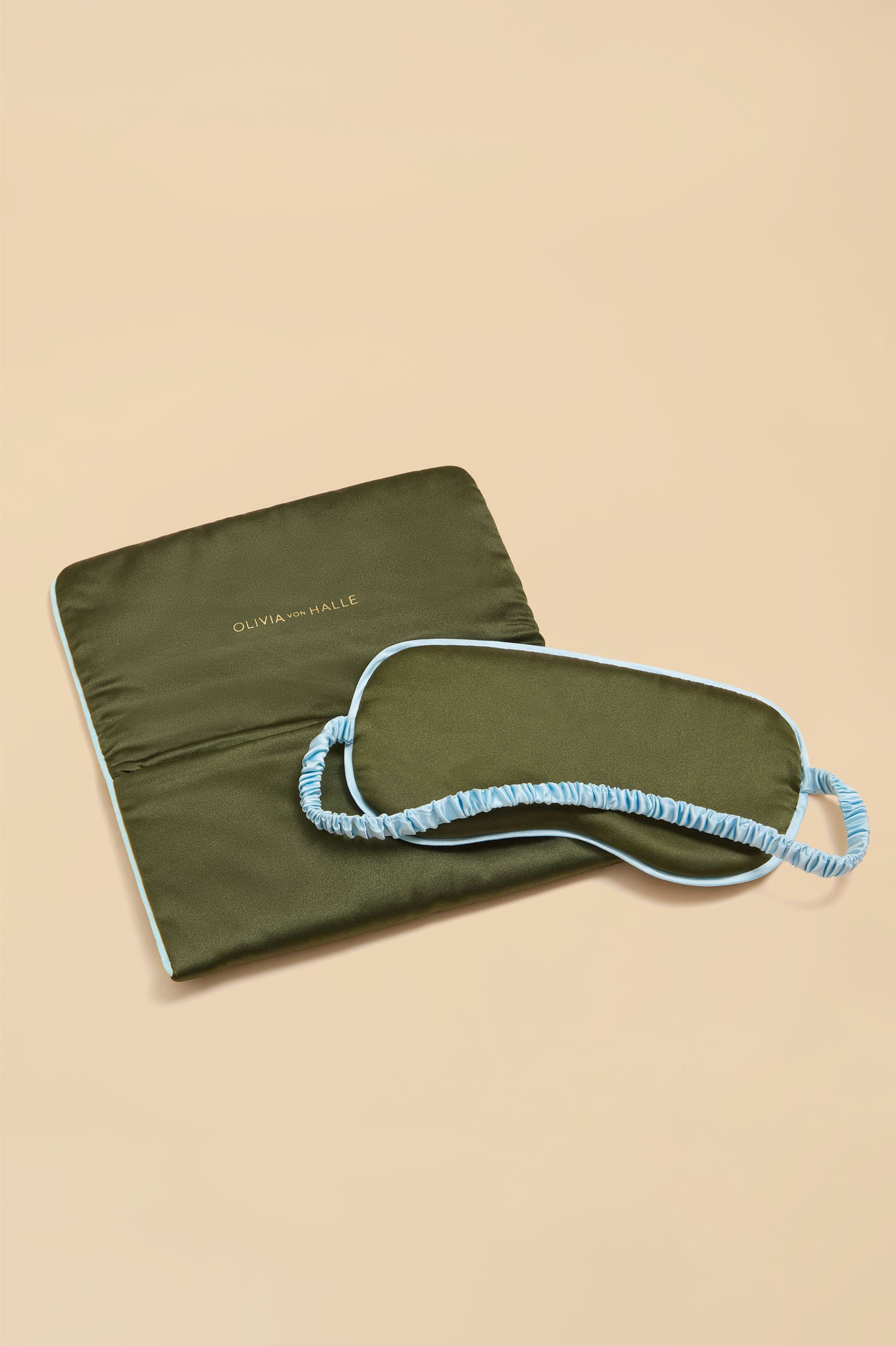 Audrey Cosmos Green Leopard Eye Mask in Silk Satin