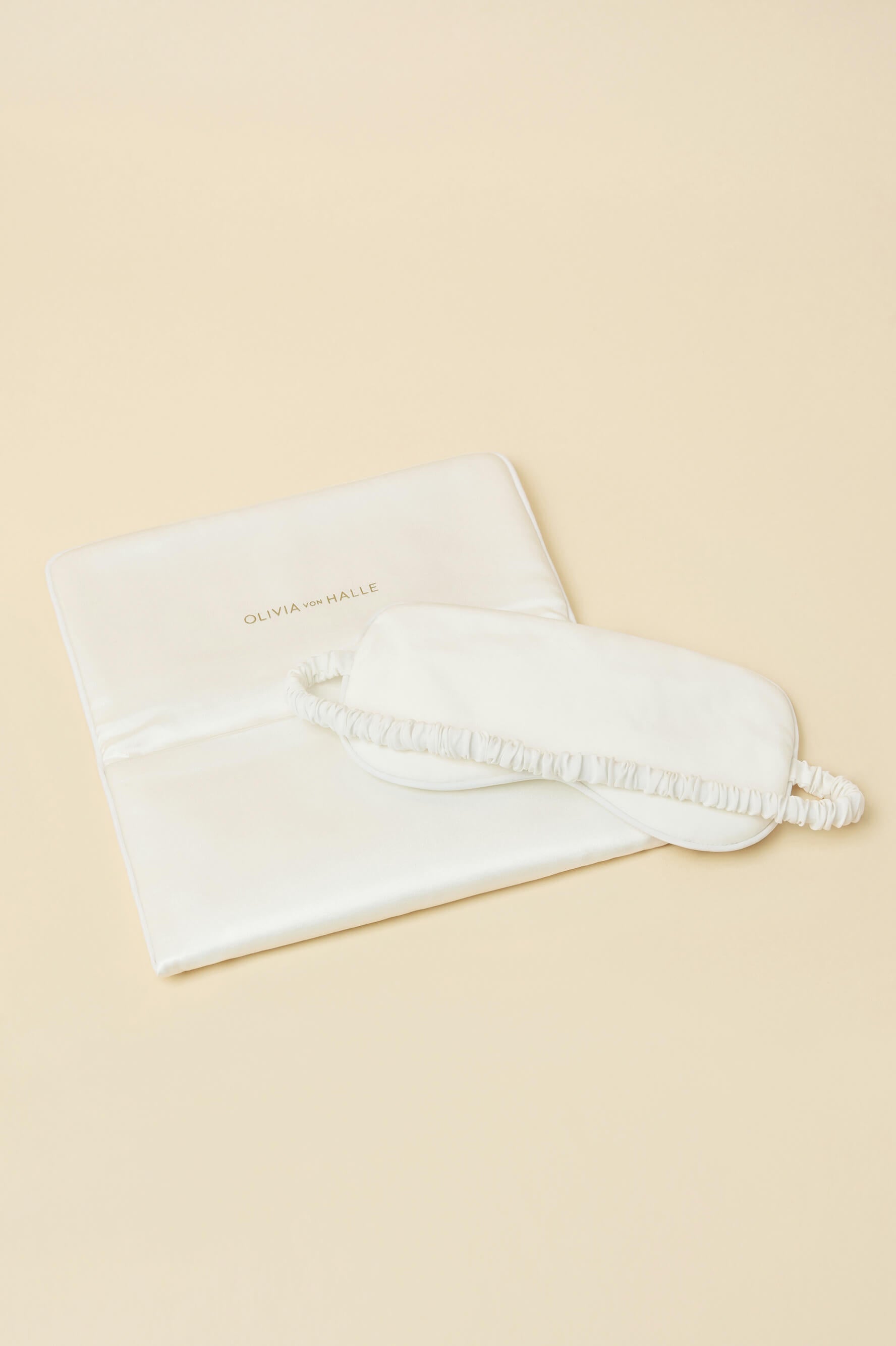 Audrey Ivory Eye Mask in Silk Satin