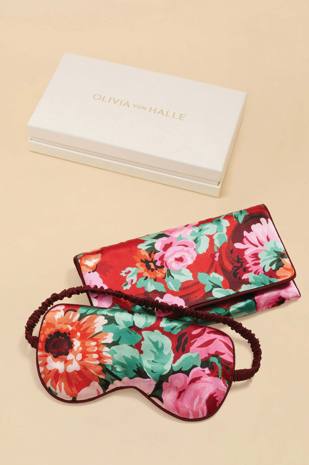 Audrey Moulin Floral Eye Mask Silk Satin