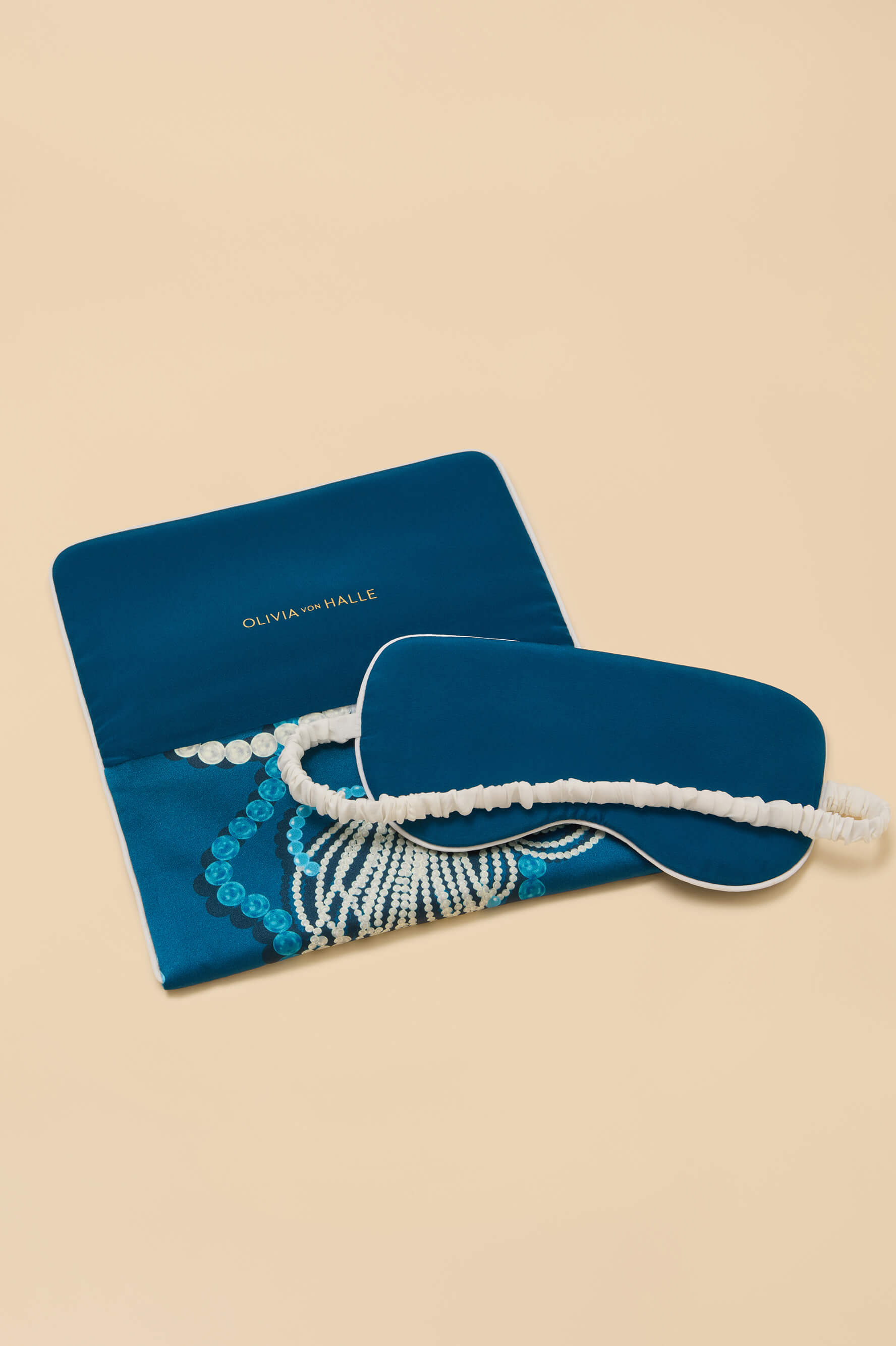 audrey periwinkle blue jewel eye mask in silk satin 
