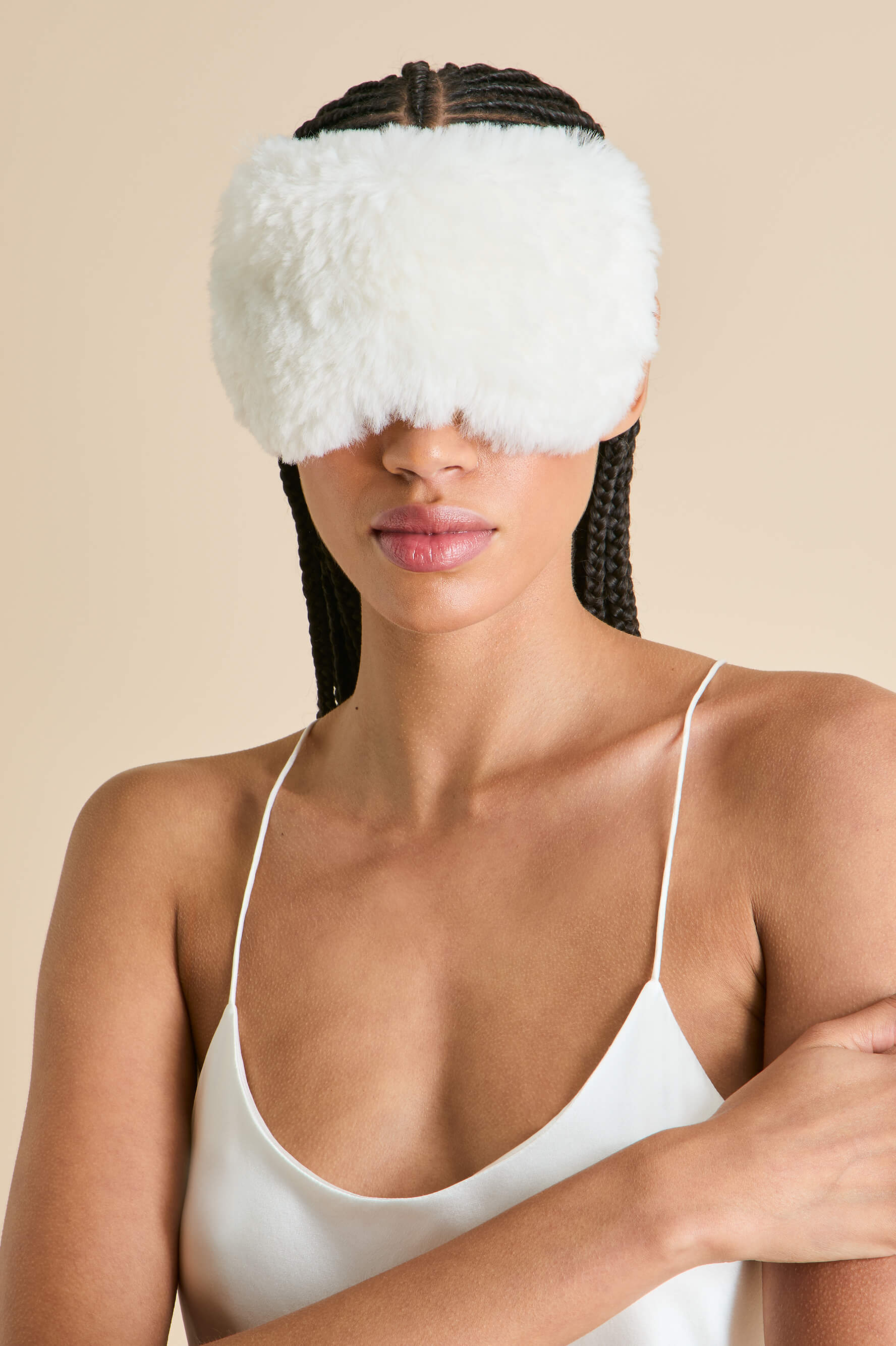 Audrey Snow White Eye Mask in Faux Fur