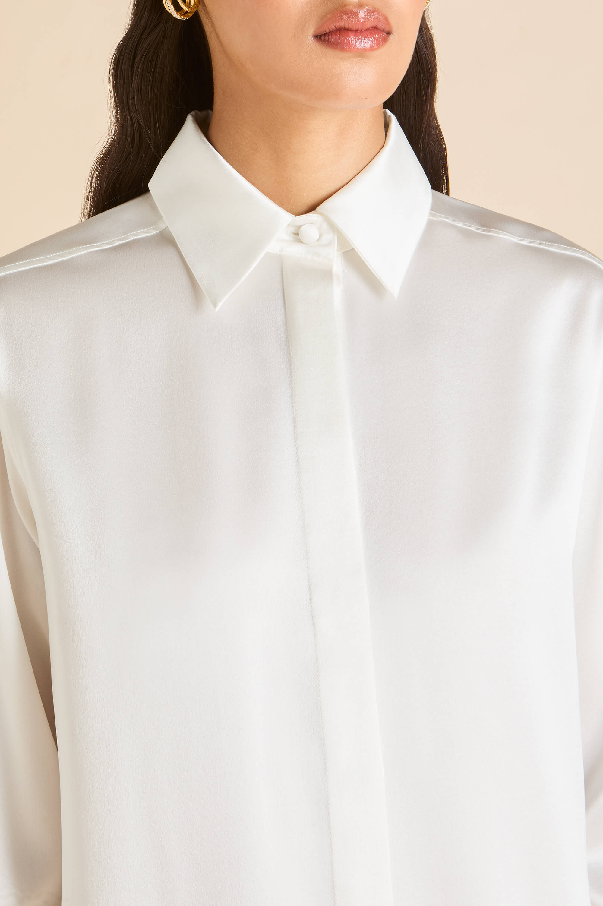 bacall ivory pyjamas in silk satin 