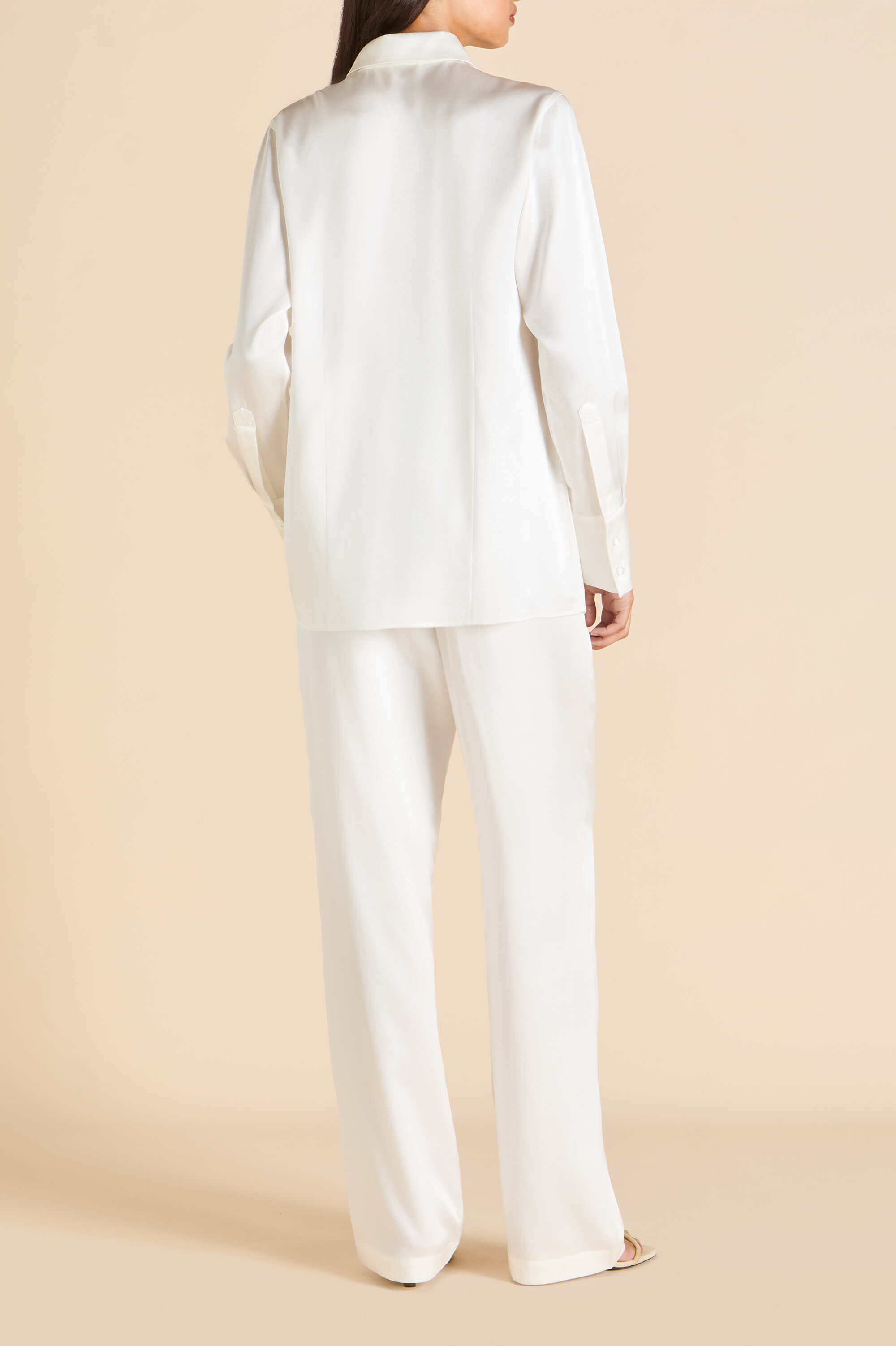 Bacall Ivory Pyjamas in Silk Satin