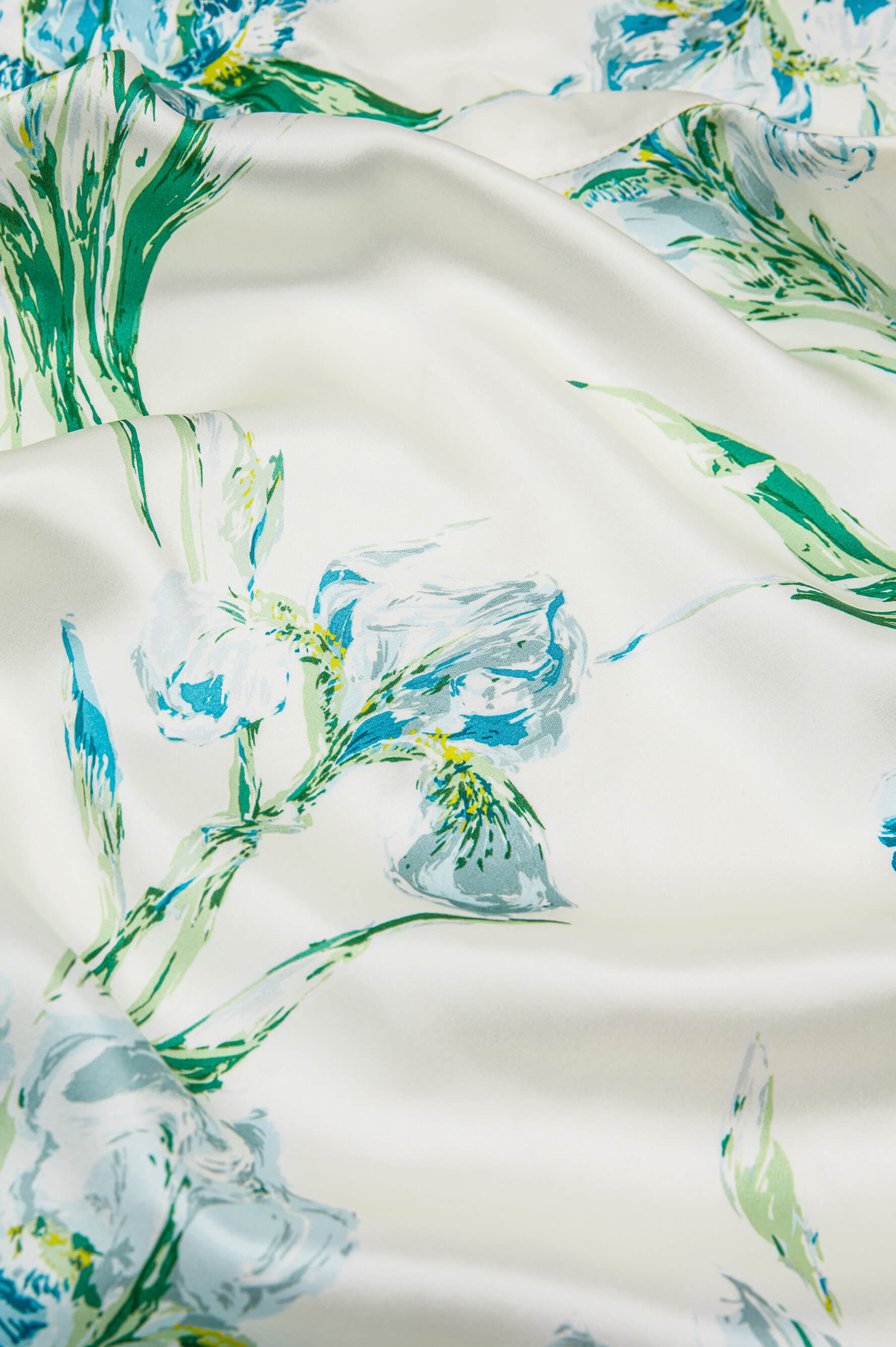 Bella Asterias Ivory Floral Camisole Set in Silk Satin