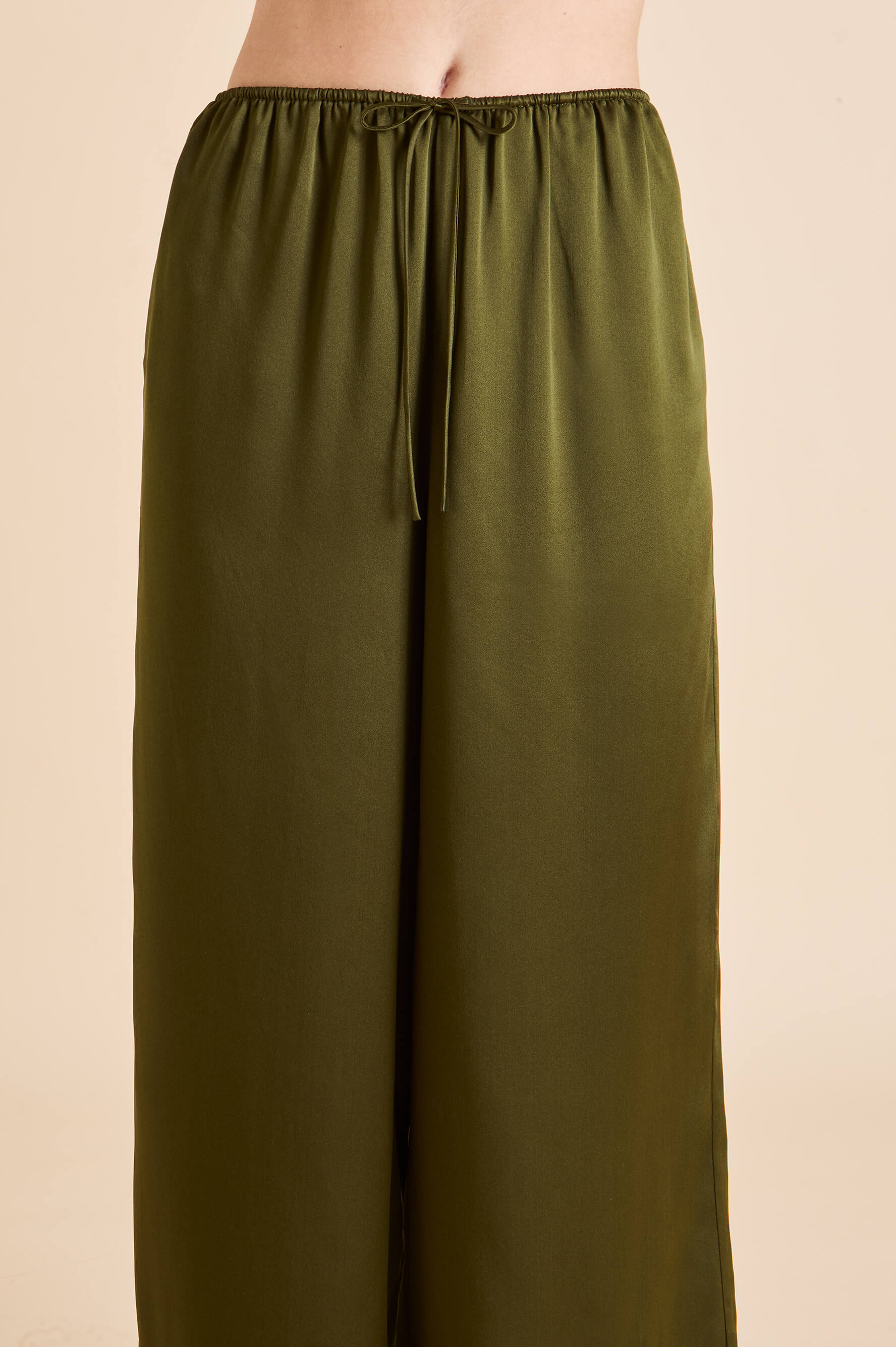 Bliss Ivy Green Camisole Set in Silk Satin