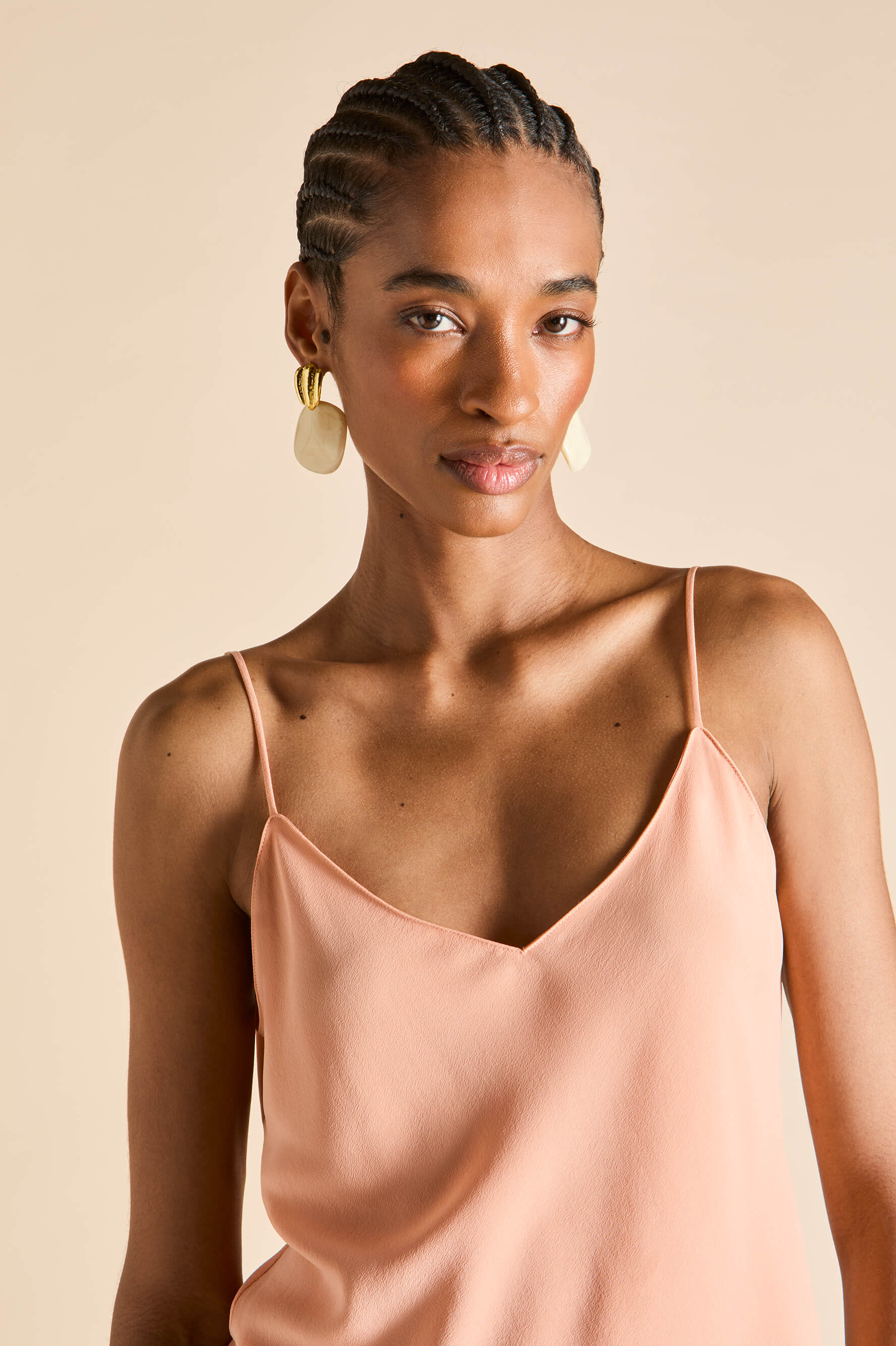 Bliss Tangerine Camisole Set in Silk Crêpe de Chine