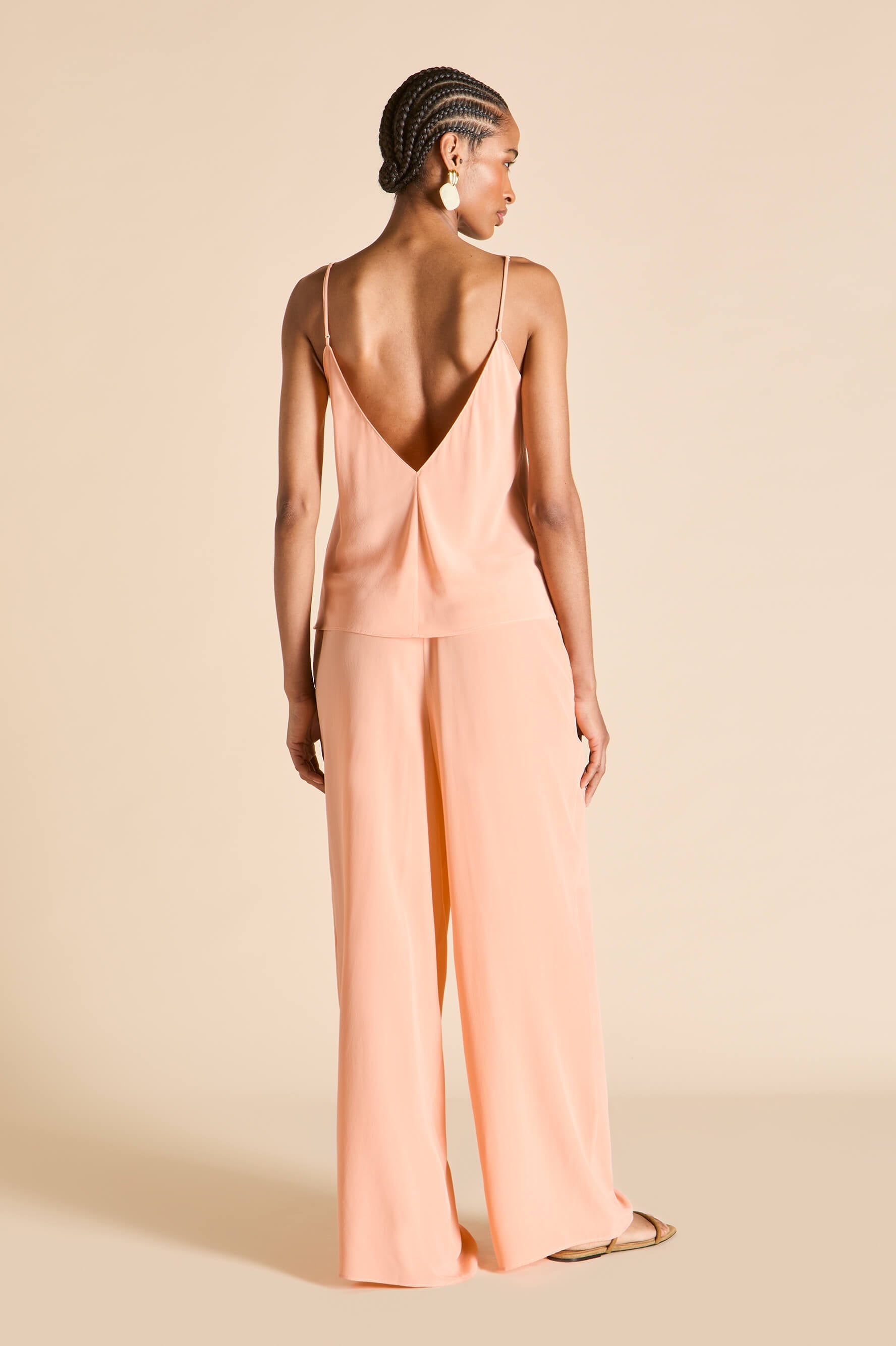 Bliss Tangerine Camisole Set in Silk Crêpe de Chine