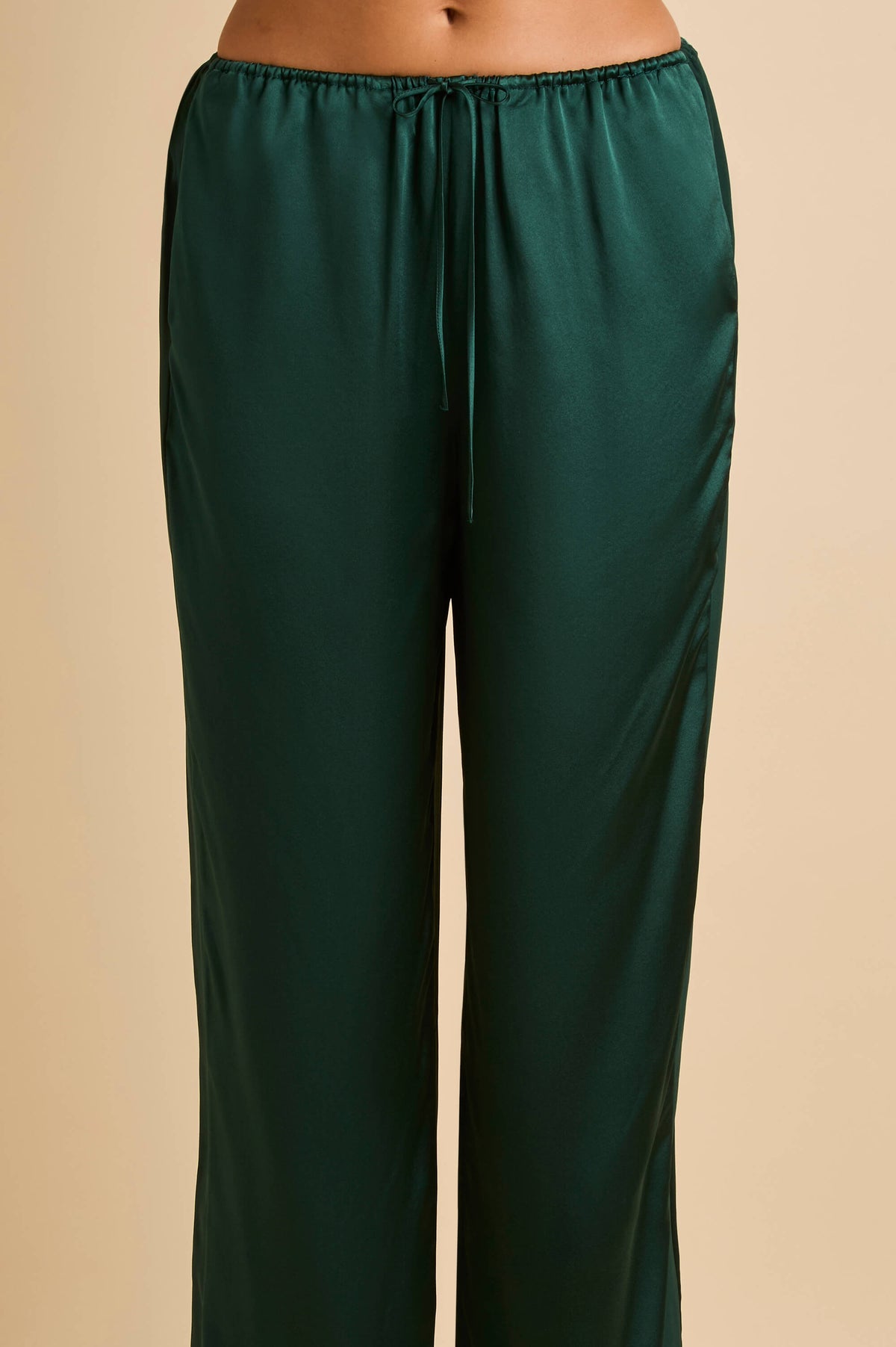 Bronte Clover Green Camisole Set in Silk Satin