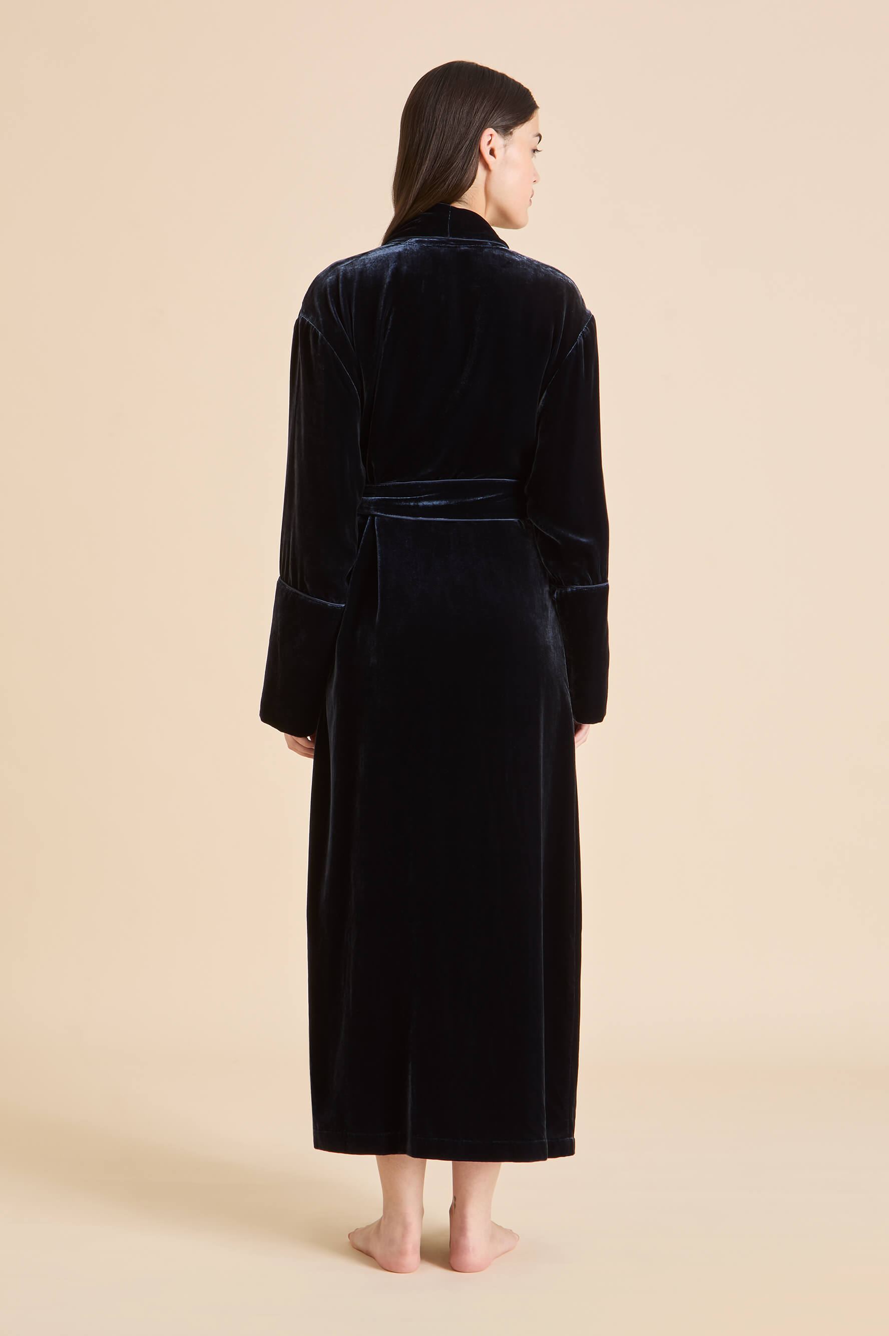 Capability Eclipse Navy Robe in Silk Velvet