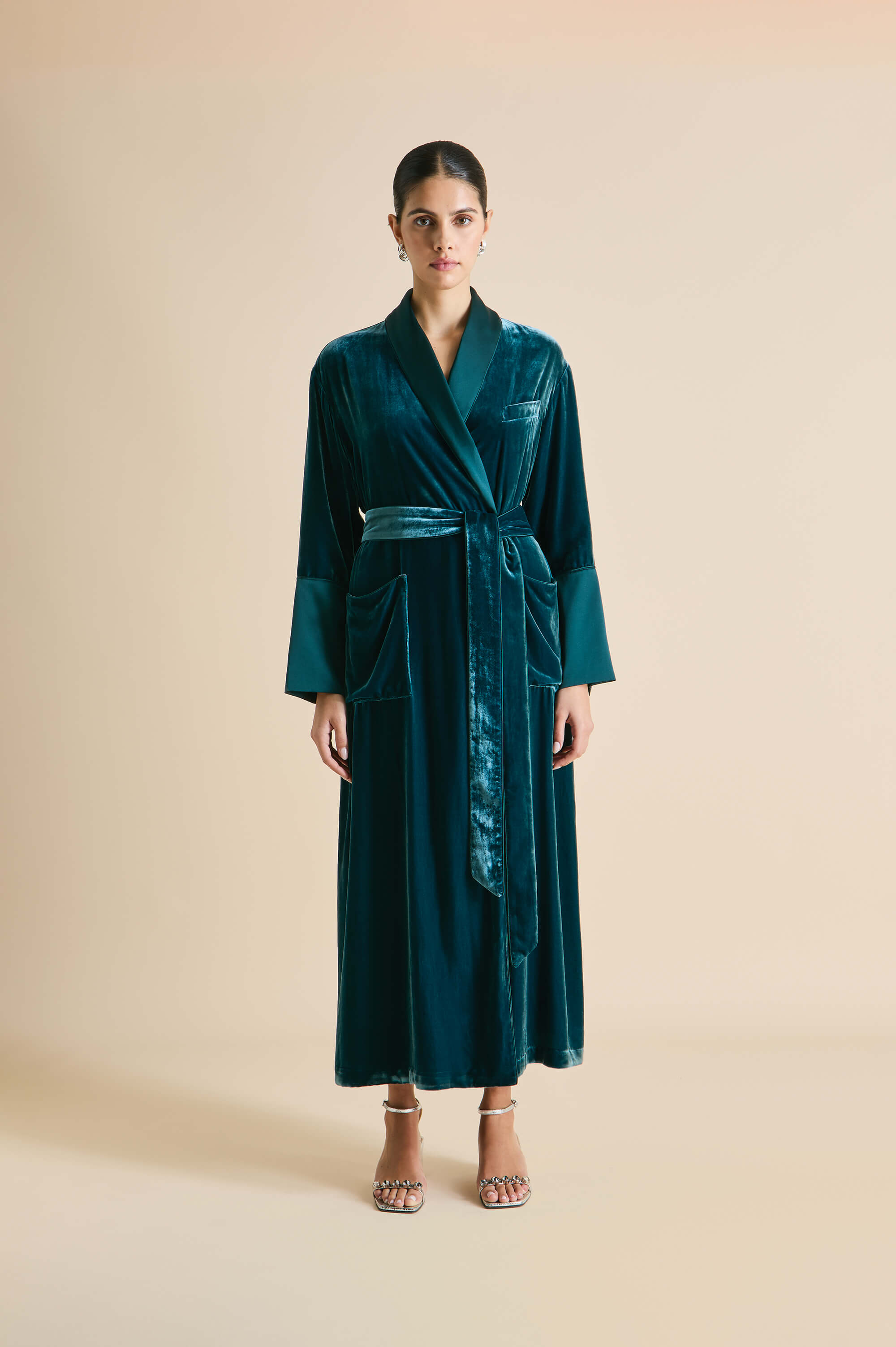 Capability Ocean Blue Robe in Silk Velvet