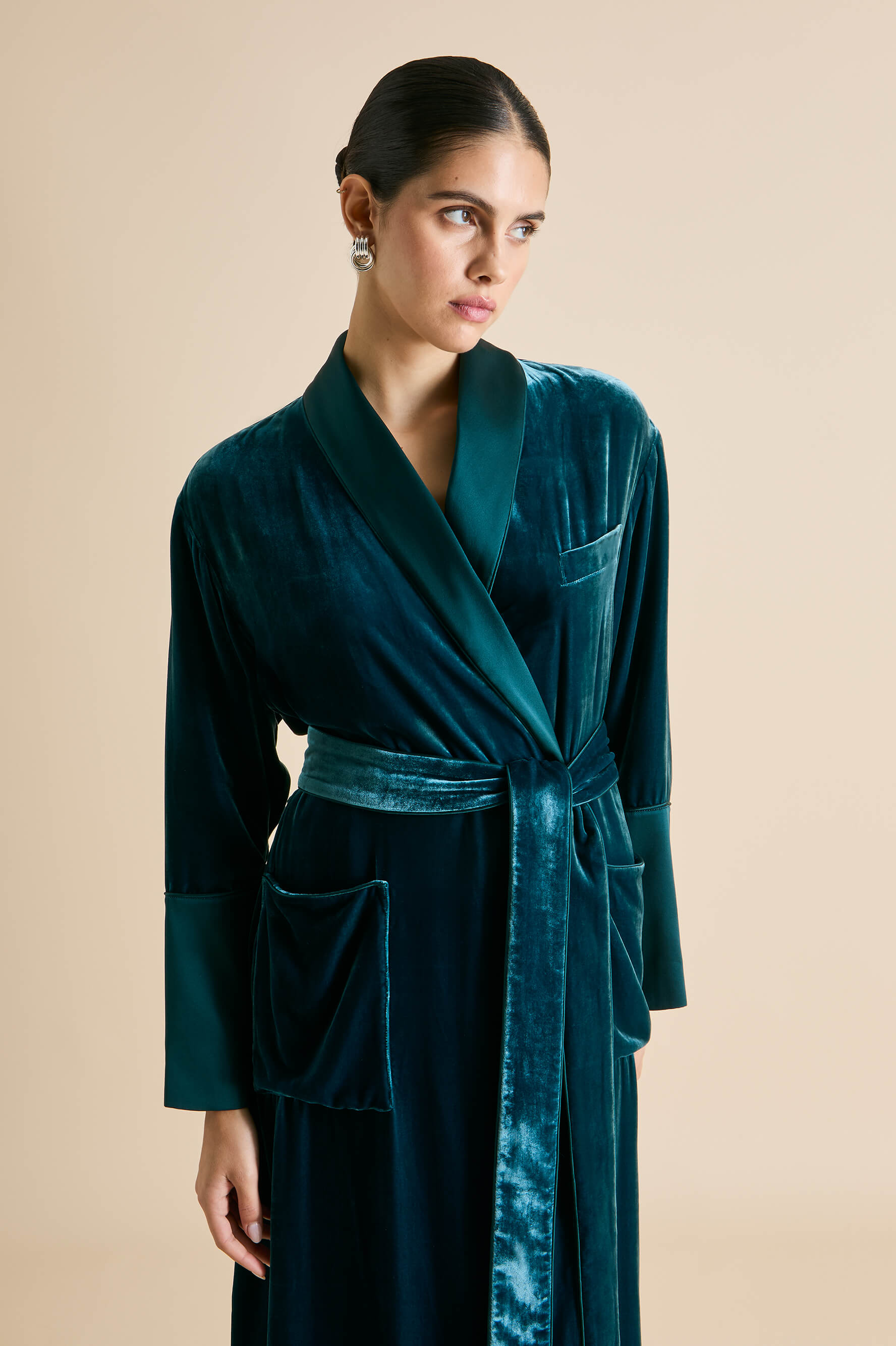 Capability Ocean Blue Robe in Silk Velvet