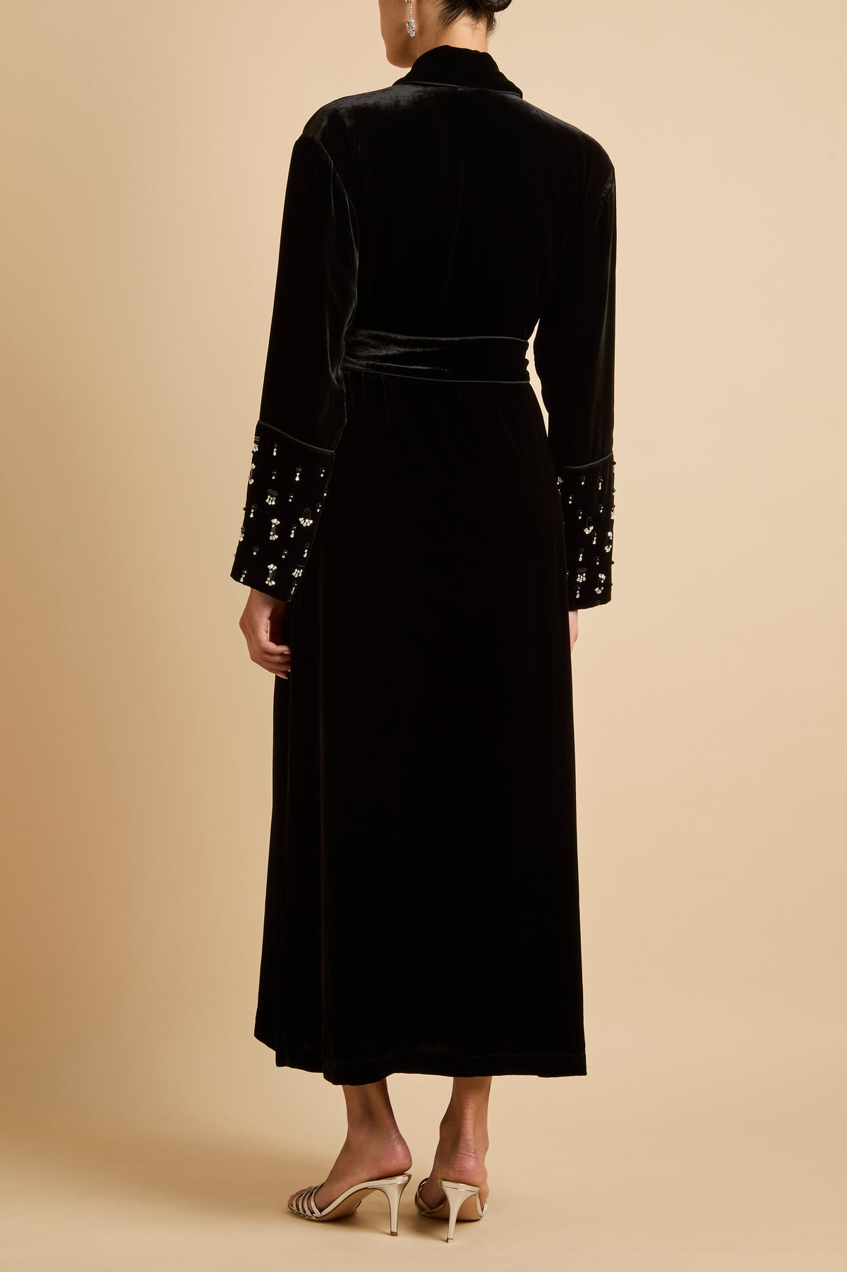 Capability Orlune Black Crystal Robe in Velvet