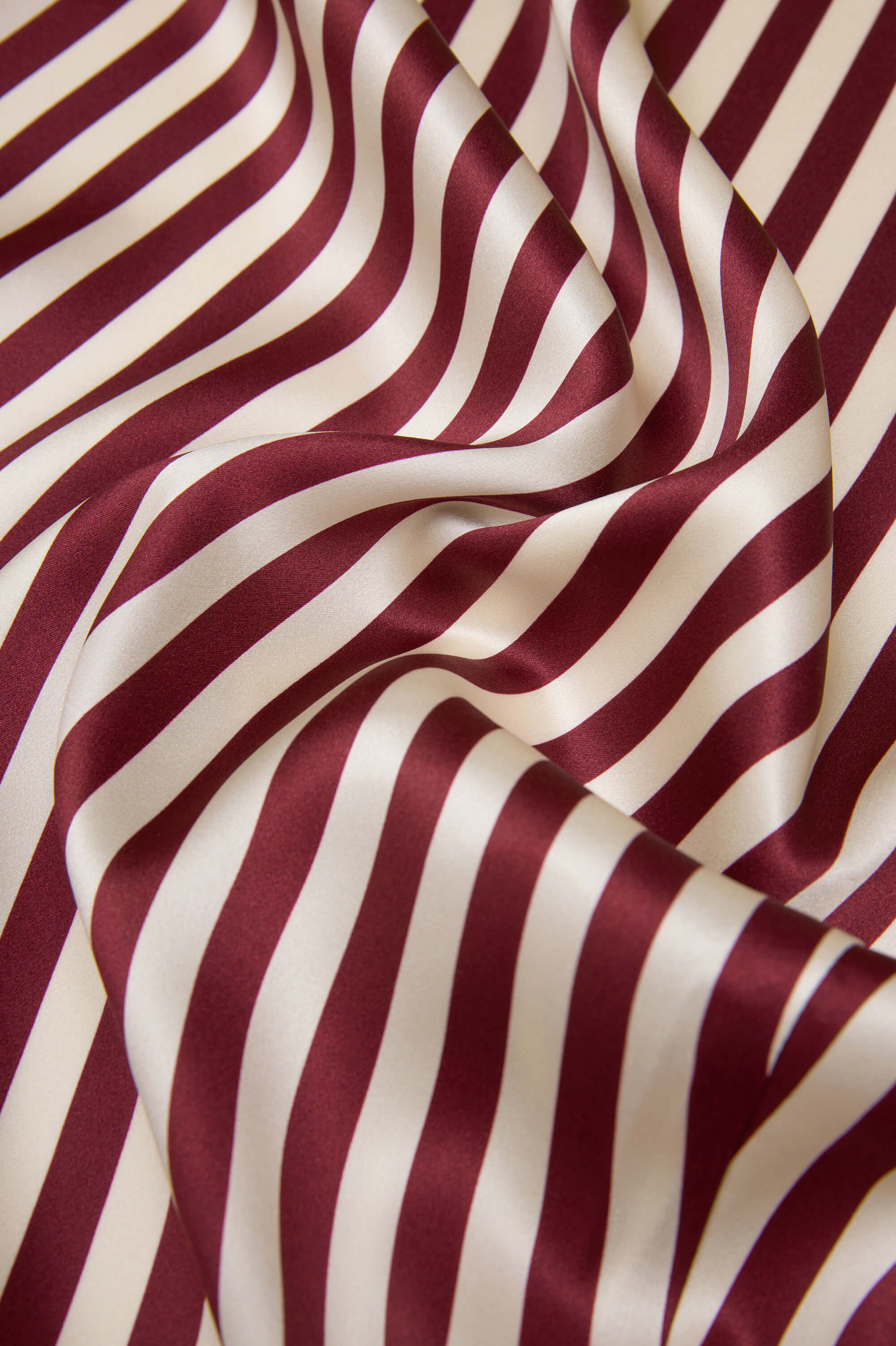 Capability Soren Burgundy Stripe Robe in Silk Satin
