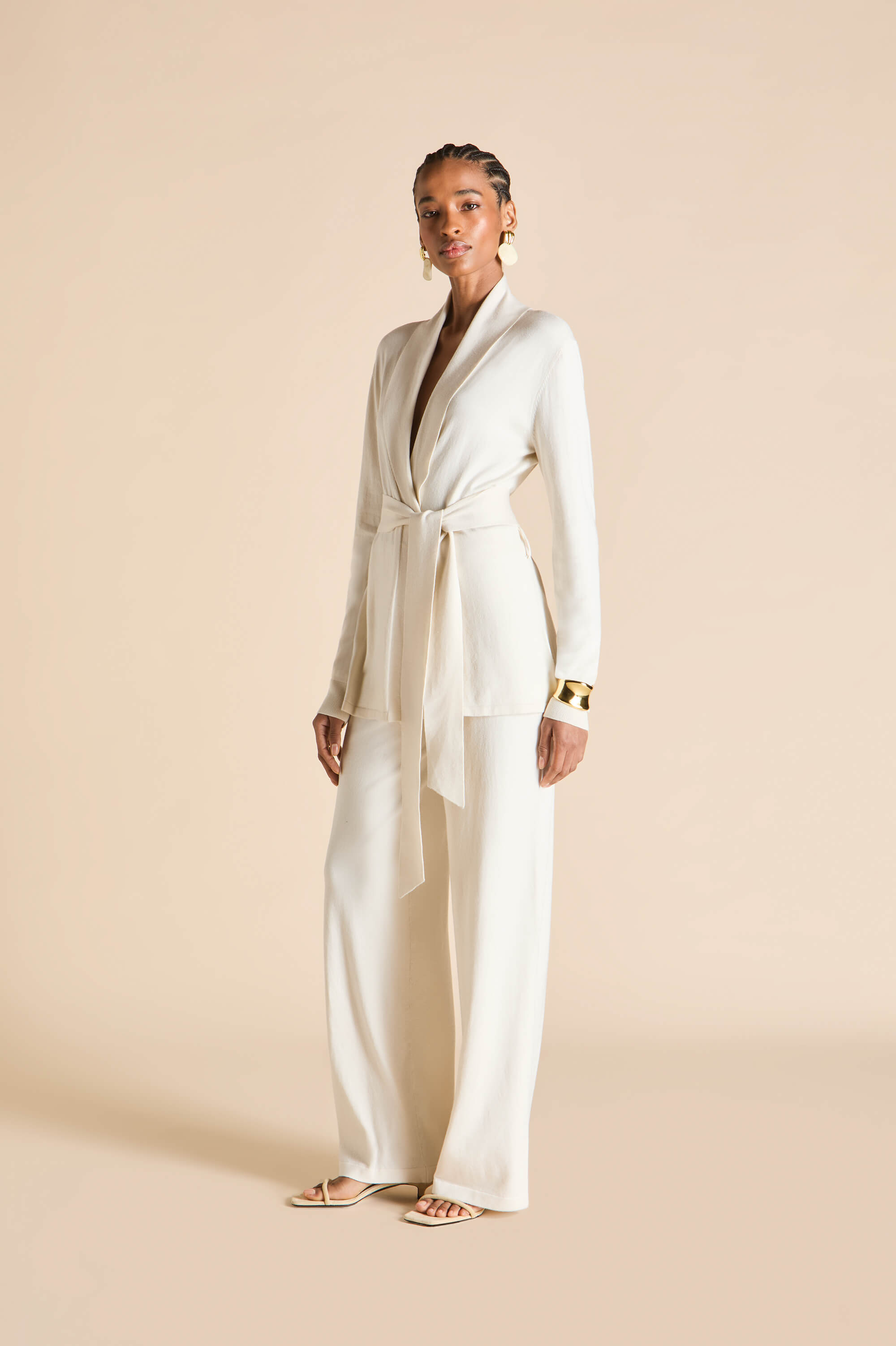 Caro Alaska Ivory Tracksuit in Silk-Cashmere Olivia von Halle