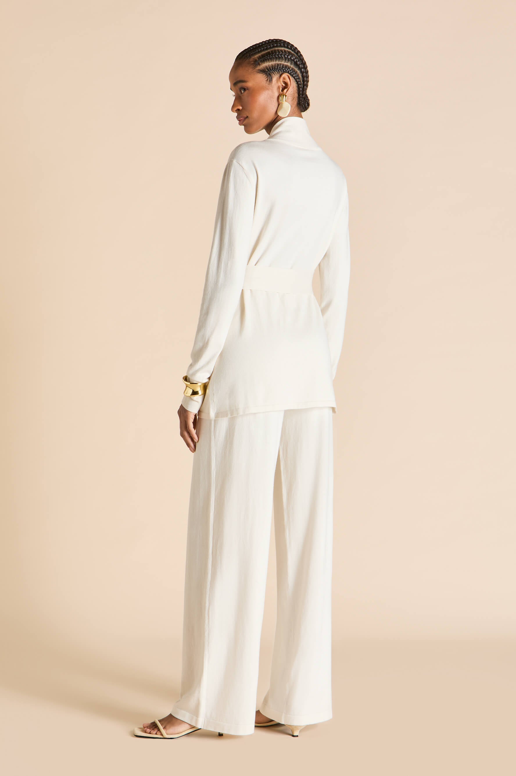 Caro Alaska Ivory Tracksuit in Silk-Cashmere