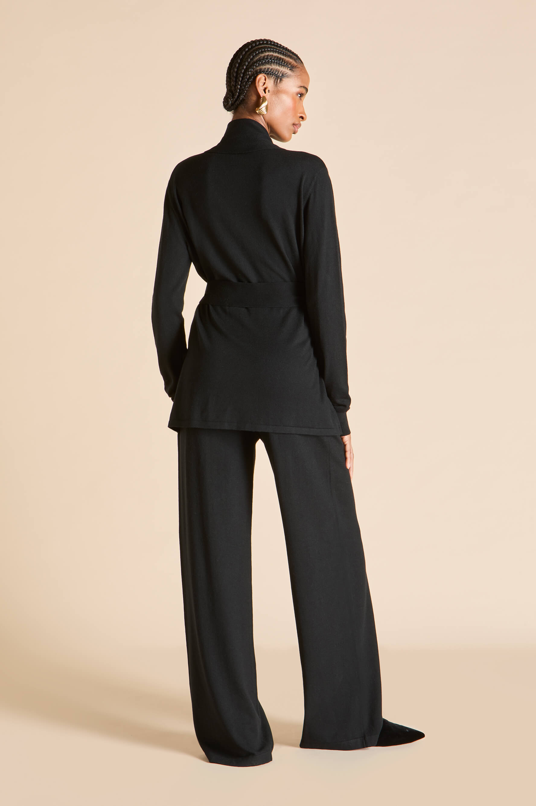 caro berlin black tracksuit in silk-cashmere 