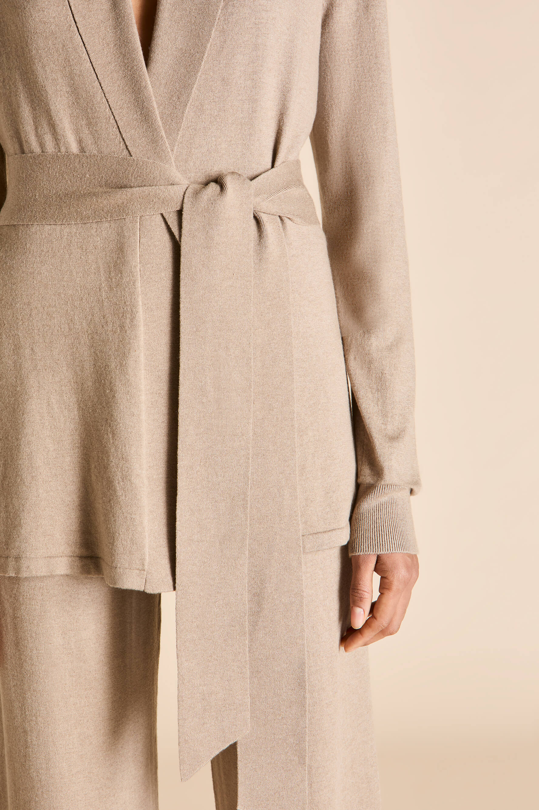 caro dallas beige tracksuit in silk-cashmere 