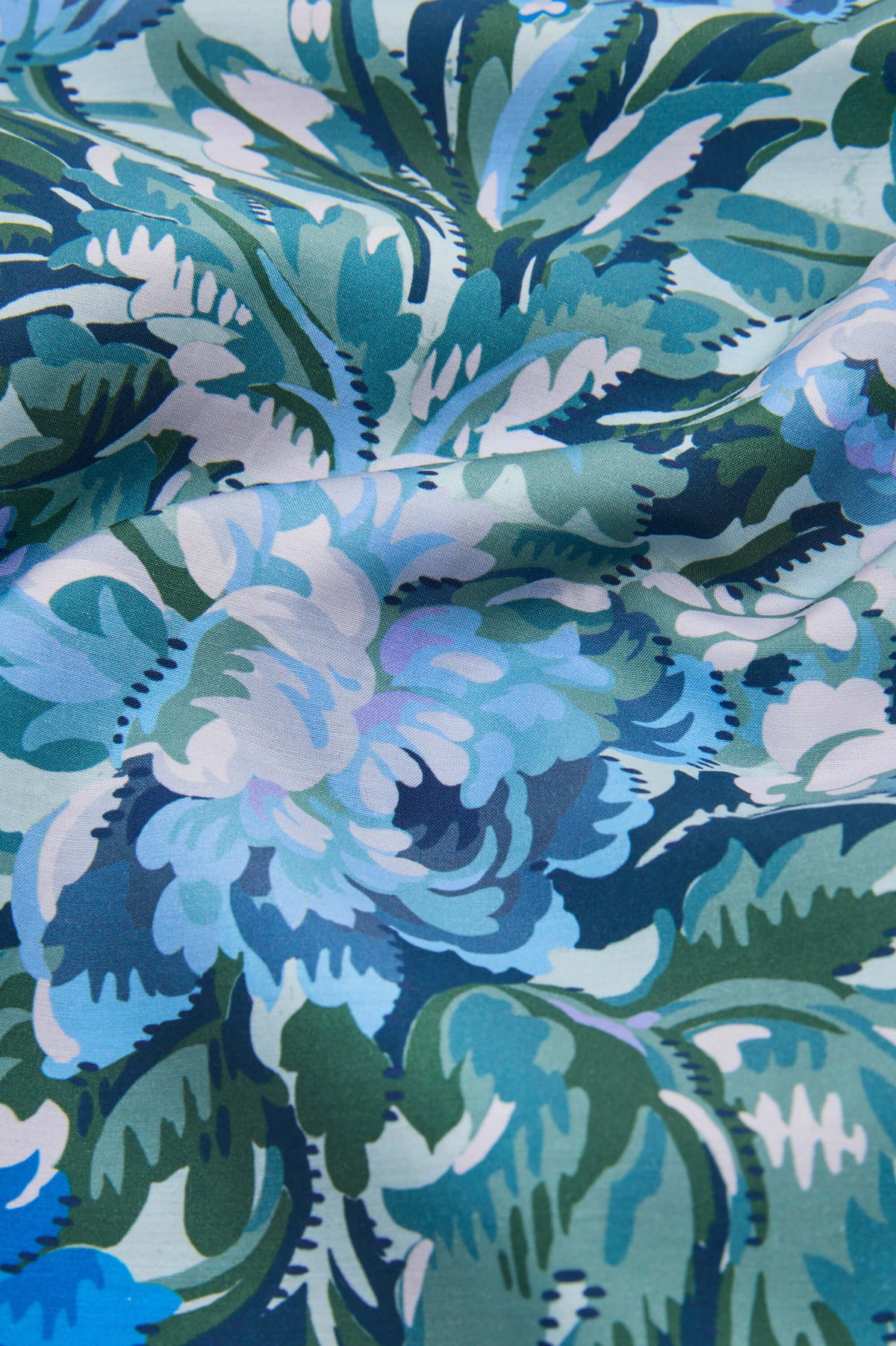 Casablanca Azura Blue Floral Pajamas in Cotton-Silk