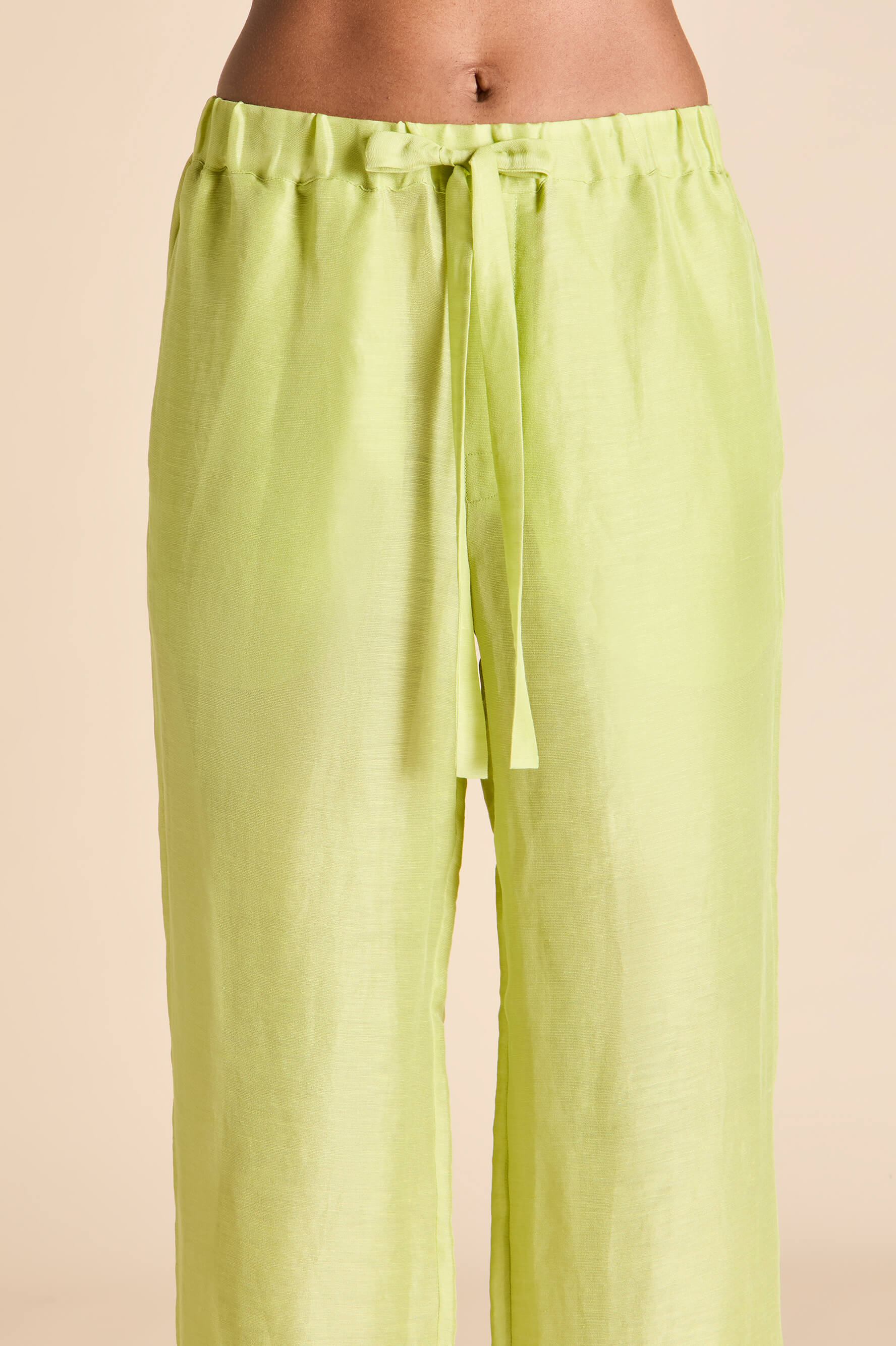 Casablanca Celery Green Pyjamas in Linen-Silk