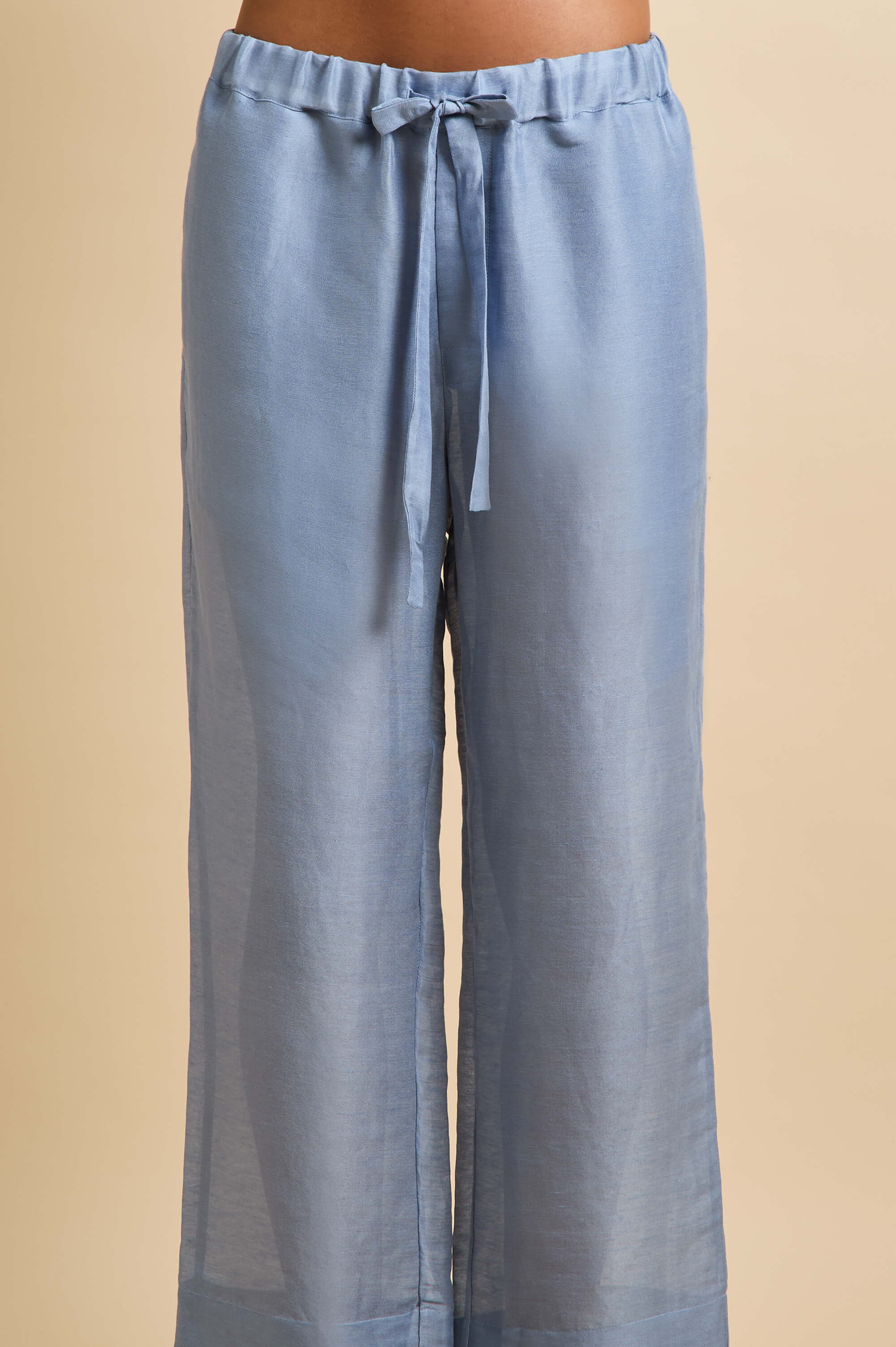 Casablanca Fog Blue Pyjamas in Linen-Silk
