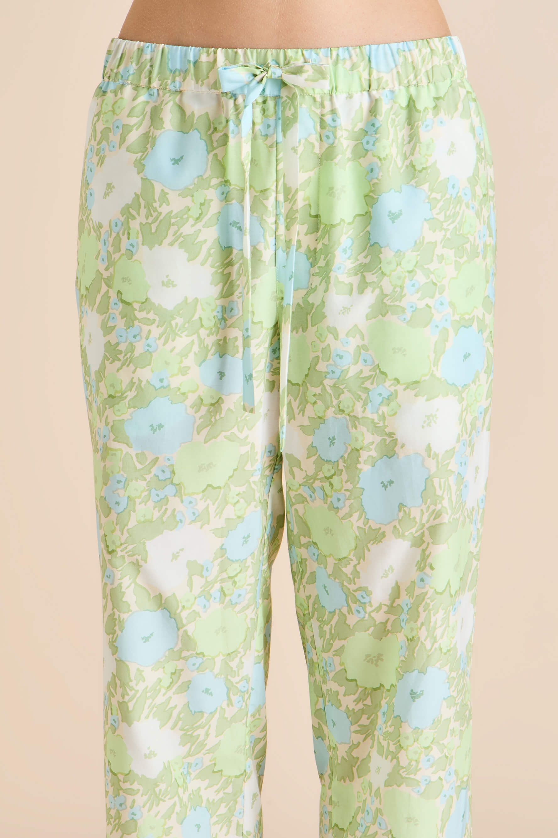 Casablanca Hester Green Floral Pyjamas in Cotton-Silk