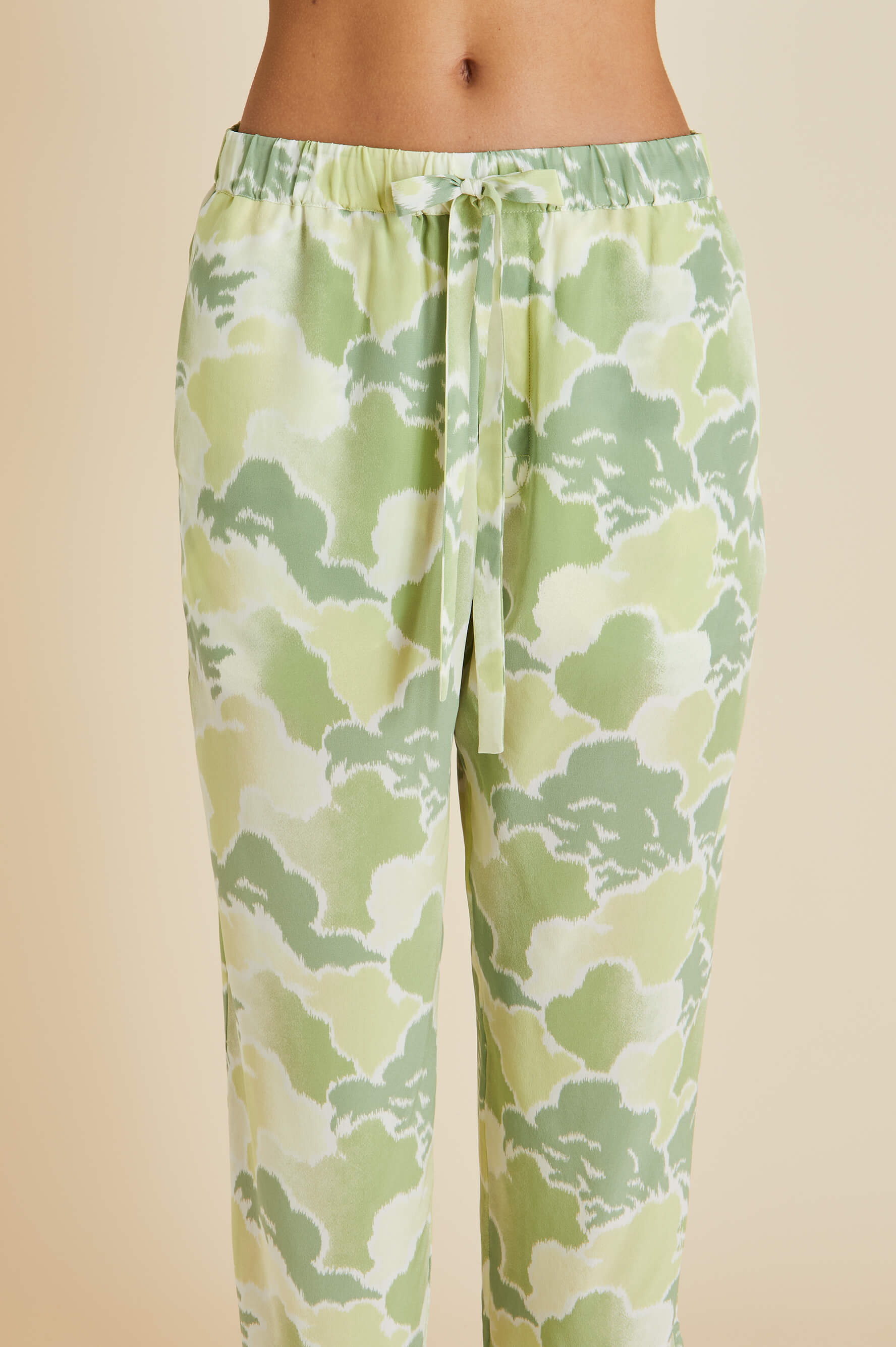 Casablanca Luna Green Cloud Pyjamas in Silk Crêpe de Chine