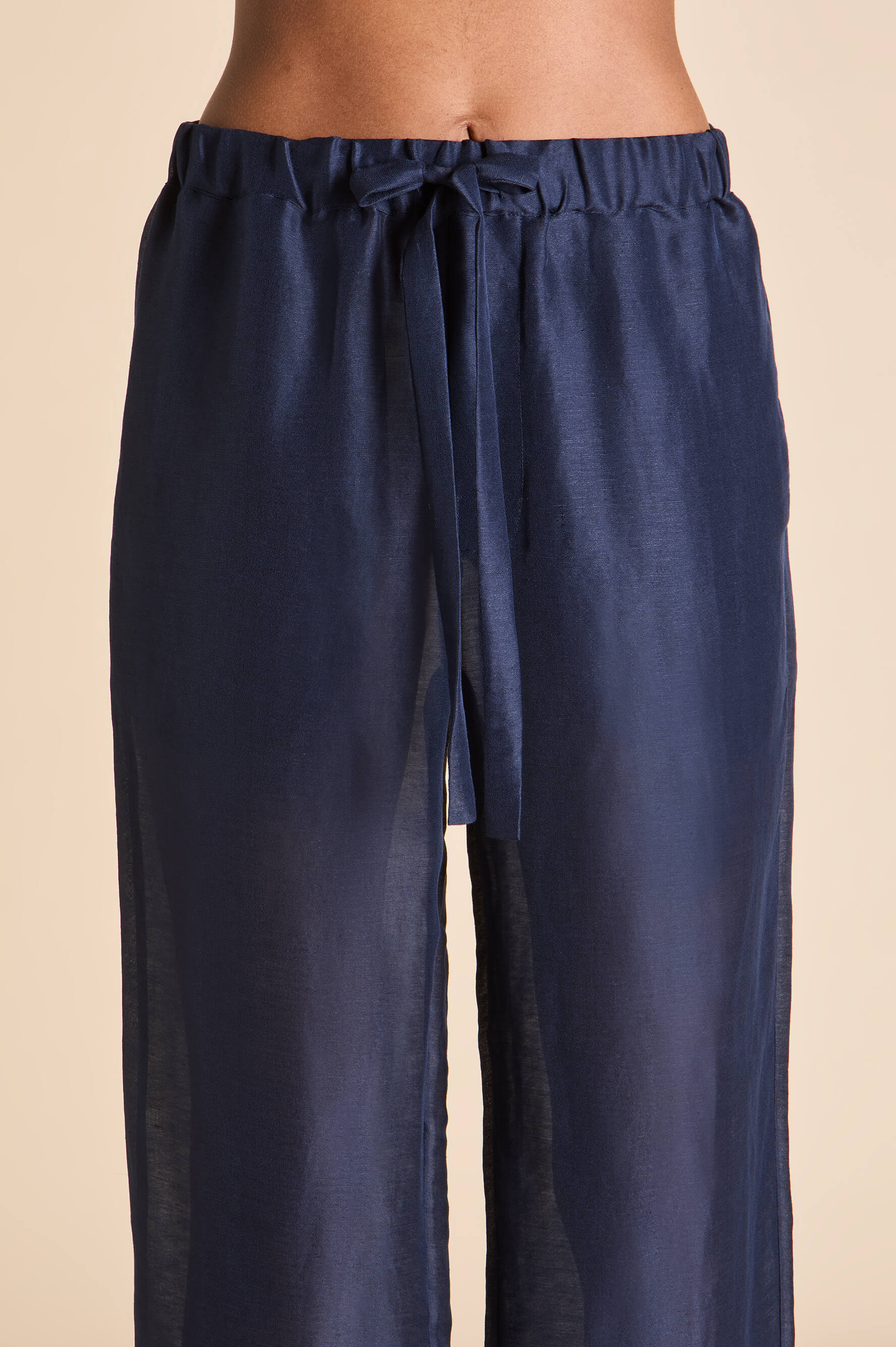 Casablanca Navy Pyjamas in Linen-Silk